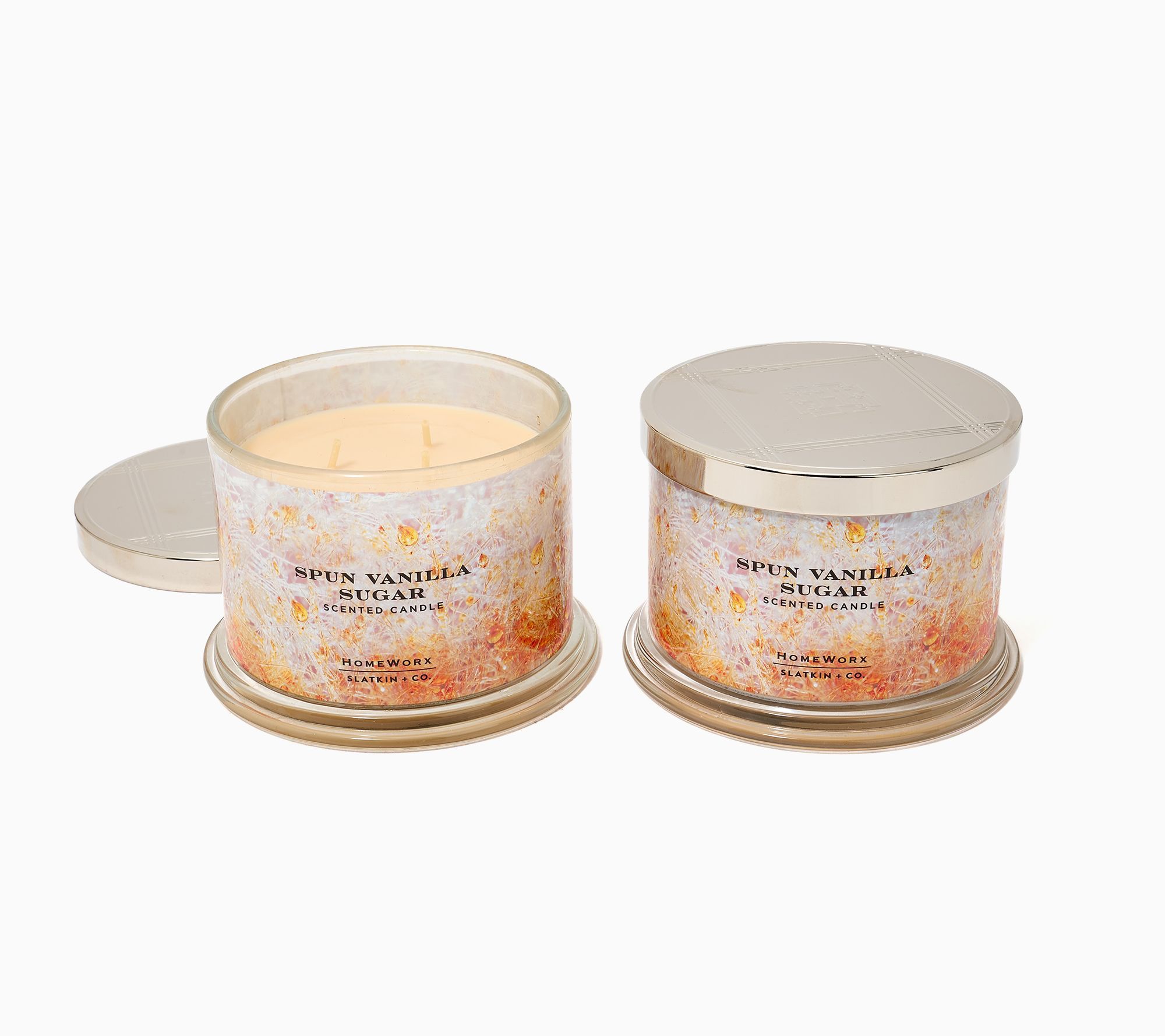 HomeWorx by Slatkin + Co. S/2 14oz Spun Vanilla Sugar Candles