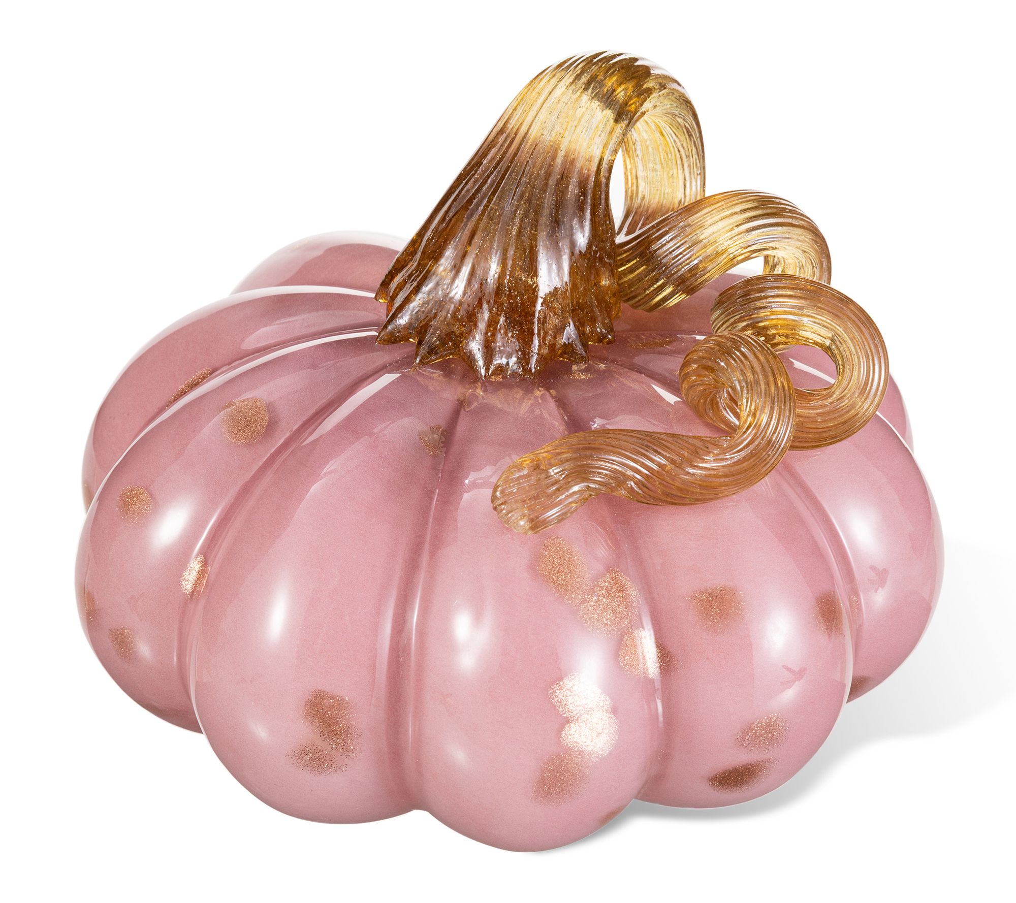 Glitzhome 5.75"D Multi Striped Glass Pumpkin