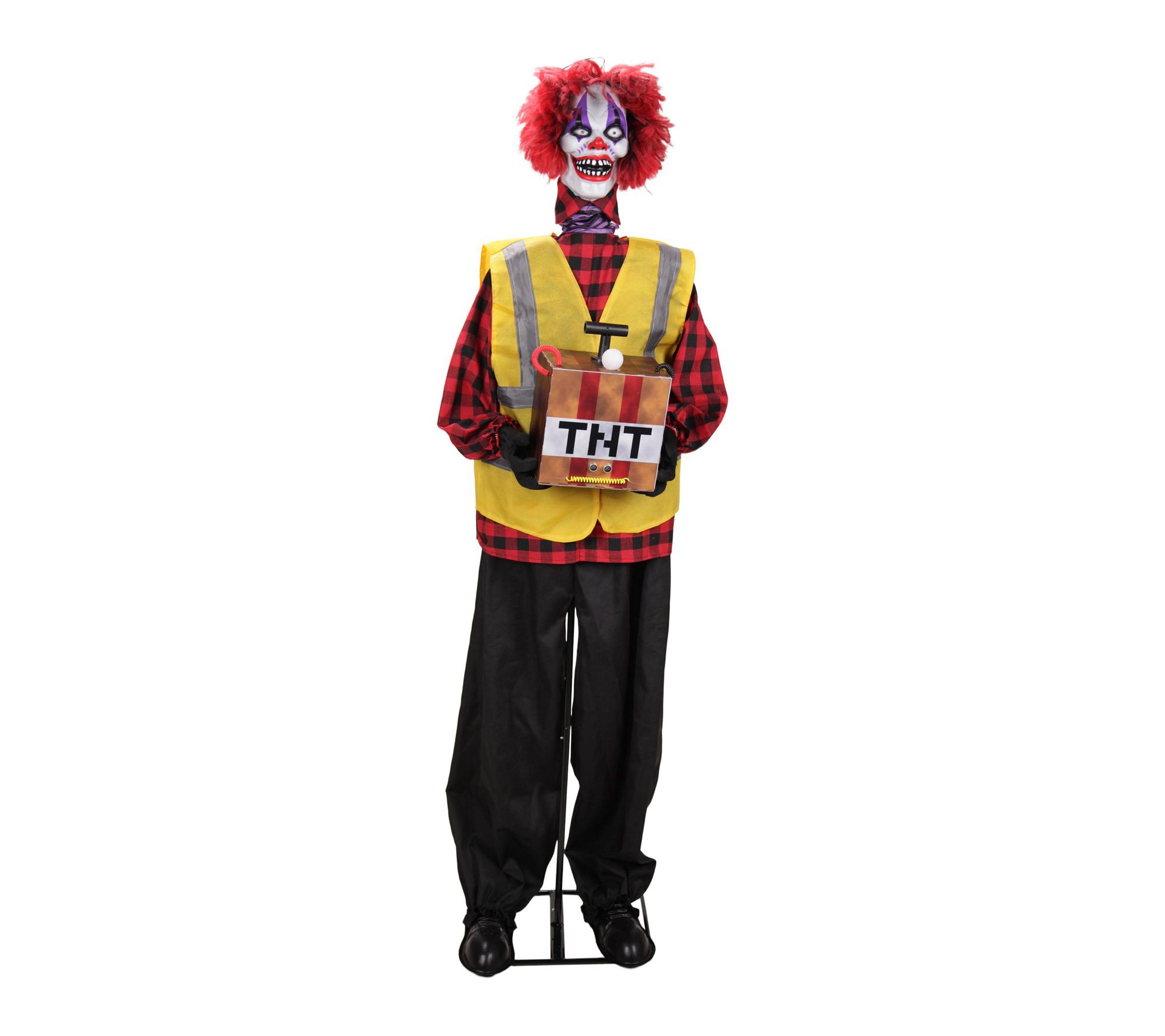 Haunted Hill Farm 5.6-ft. Standing Clown Courier Animatronic