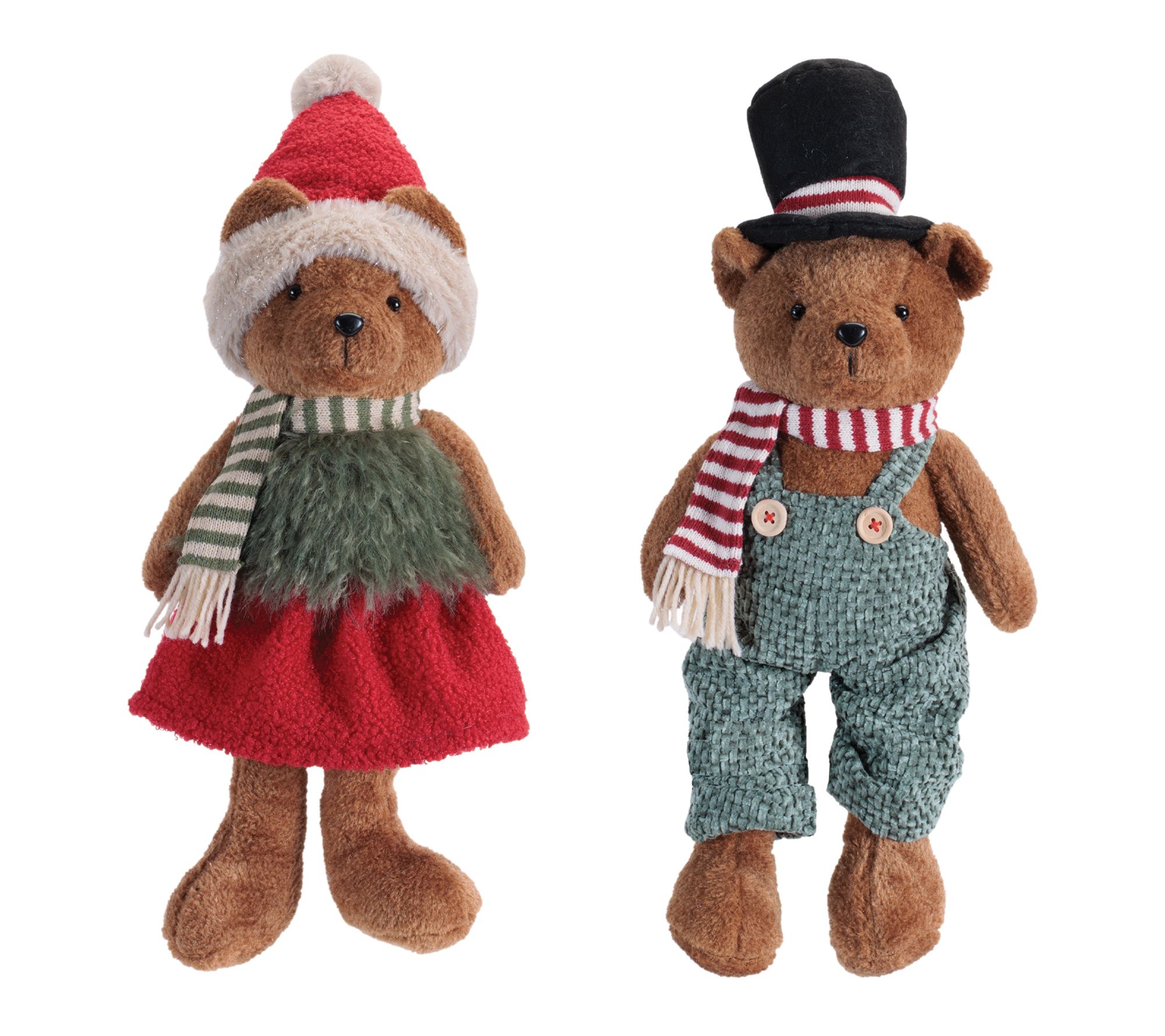 Melrose Holiday Plush Bear Figurines (Set of 2)