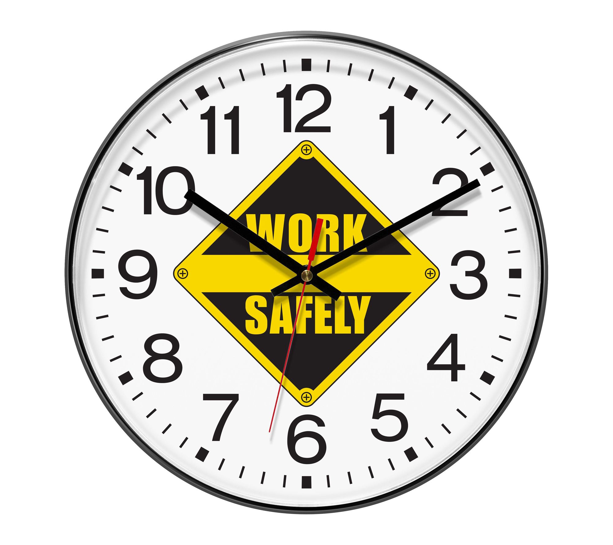 Infinity Instruments Prosaic ITC Work Safely Clock, Black, | QVC