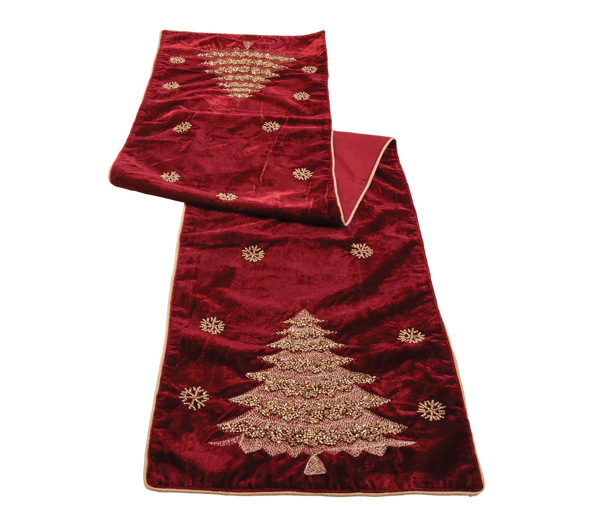 Melrose Embroidered Pine Tree Table Runner 72"L