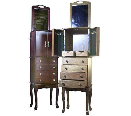 Thomas Pacconi Classic Deluxe Jewelry Armoire with Mirror - QVC.com