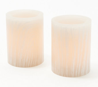 Candle Impressions Set of (2) 4" Smooth Bark Pillars - H220137