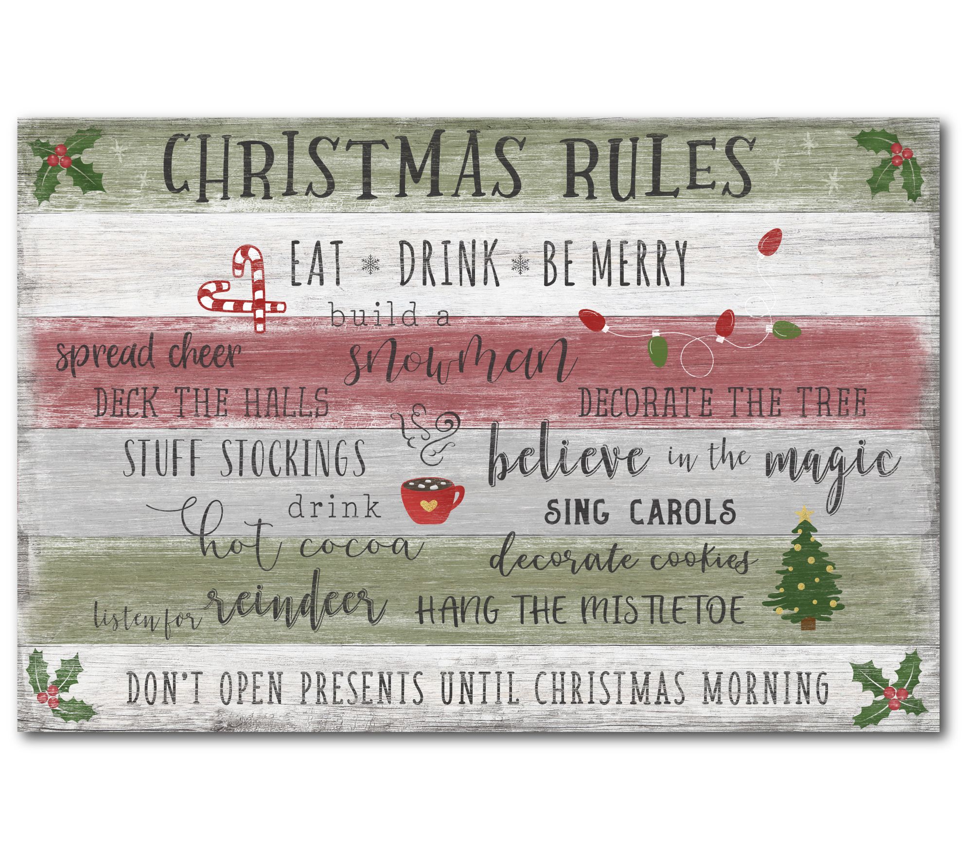 Courtside Market Christmas Rules 18x26 Canvas