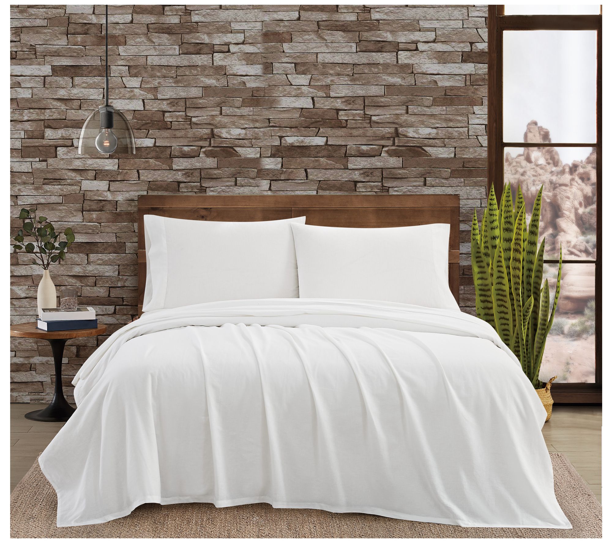 FRYE Cotton Linen Blend Twin Sheet Set
