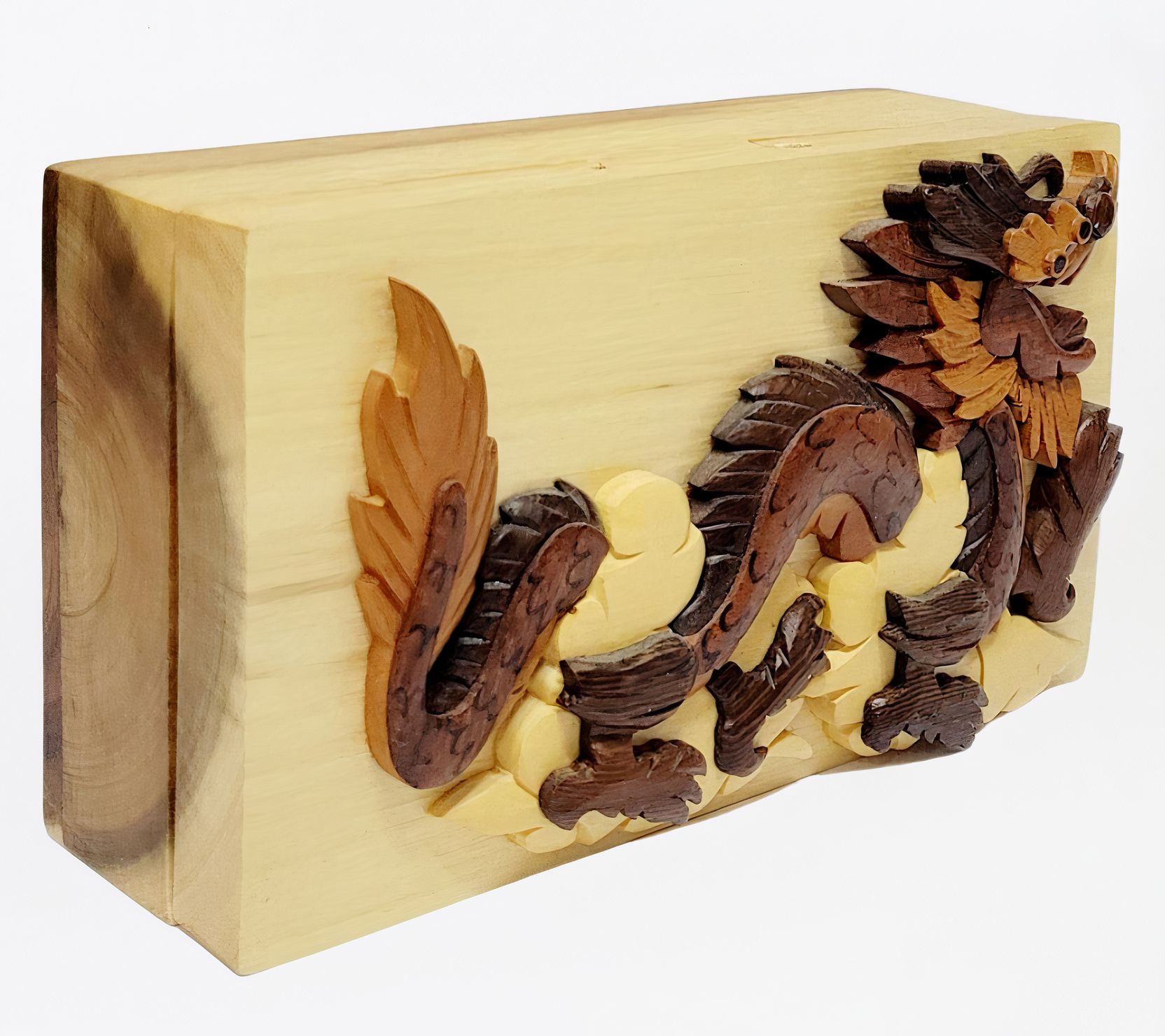 Carver Dan's Dragon Puzzle Box with Closure