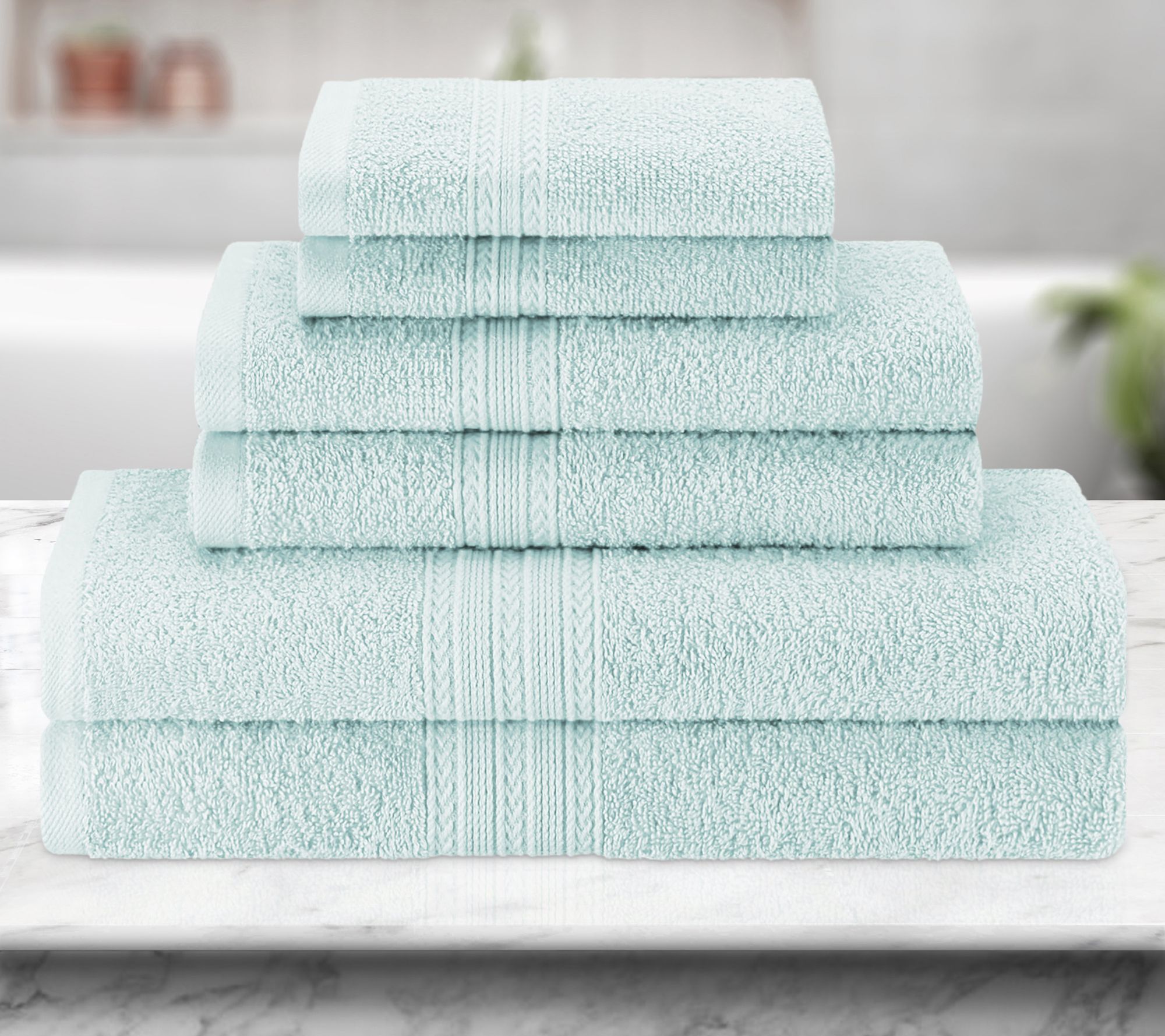 Superior Cotton 6-Piece Solid Absorbent Towel Set