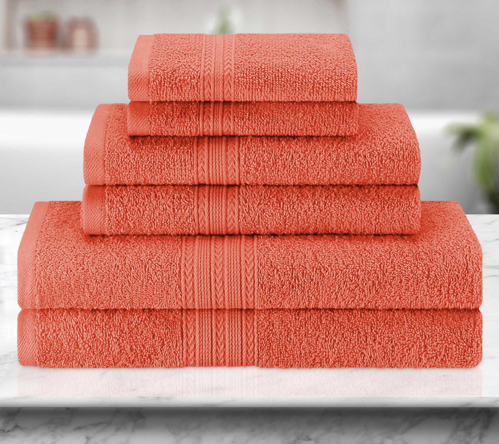 Superior Cotton 6-Piece Solid Absorbent Towel Set