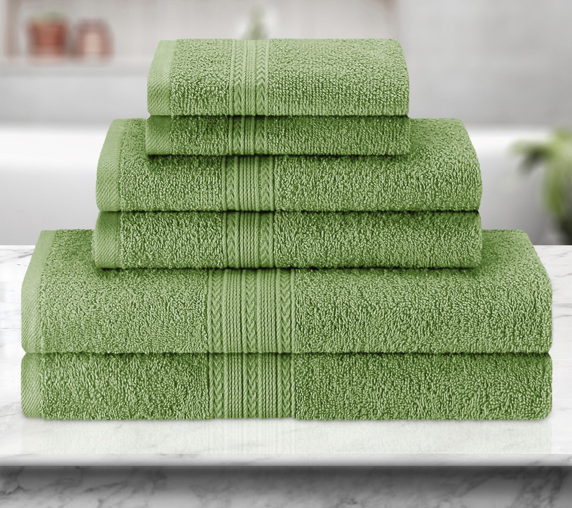 Superior Cotton 6-Piece Solid Absorbent Towel S et