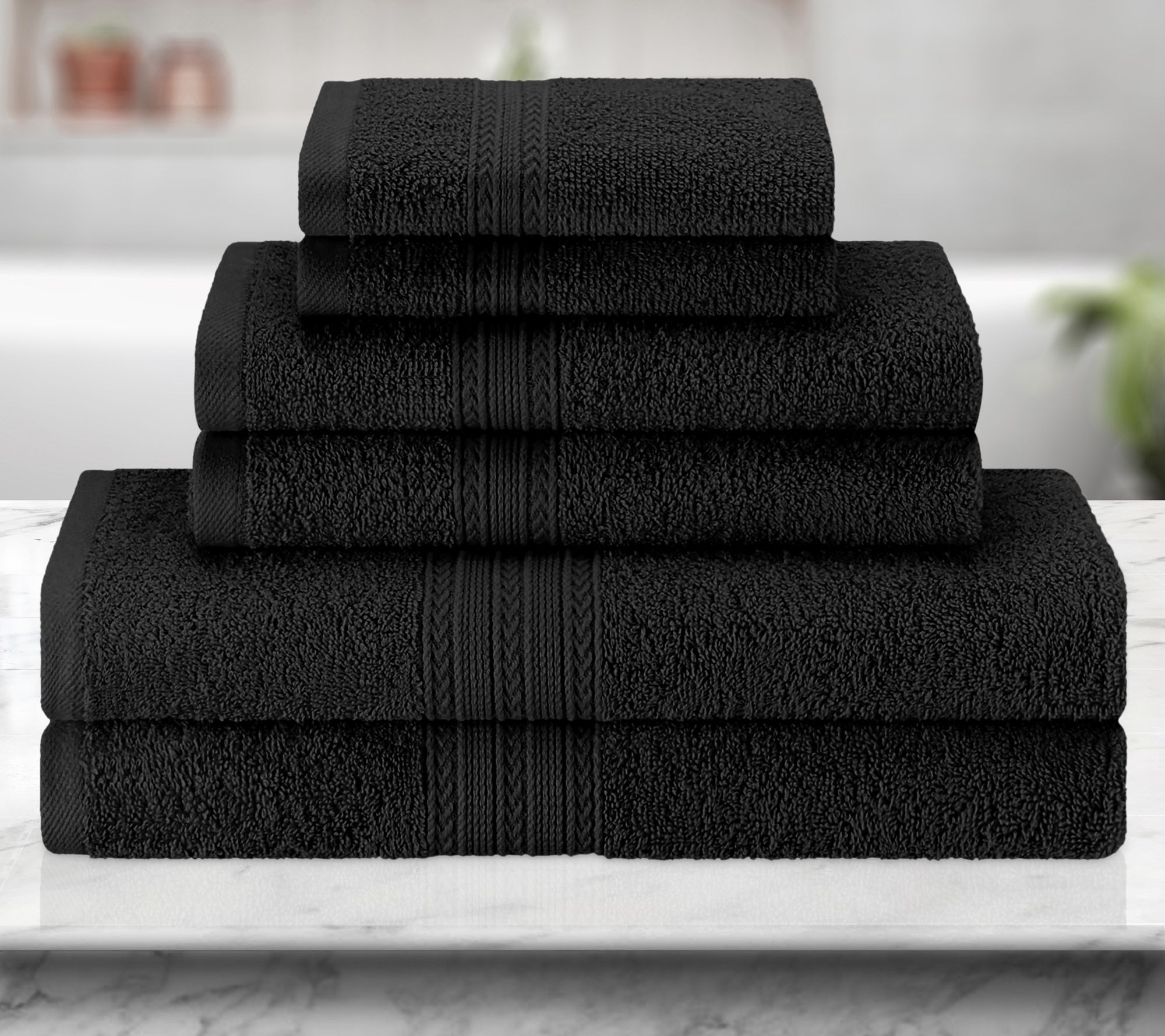 Superior Cotton 6-Piece Solid Absorbent Towel Set