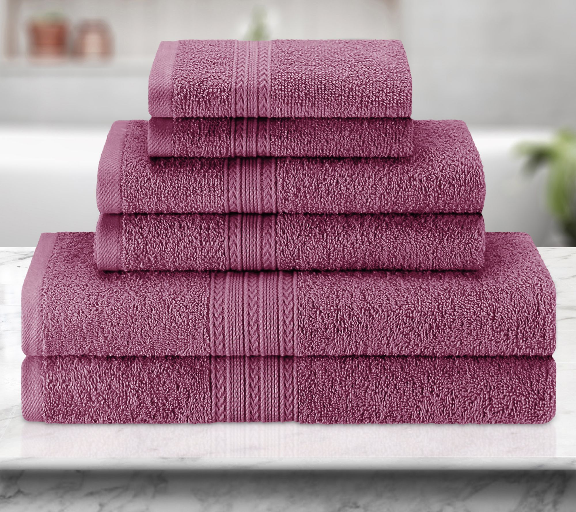 Superior Cotton 6-Piece Solid Absorbent Towel Set