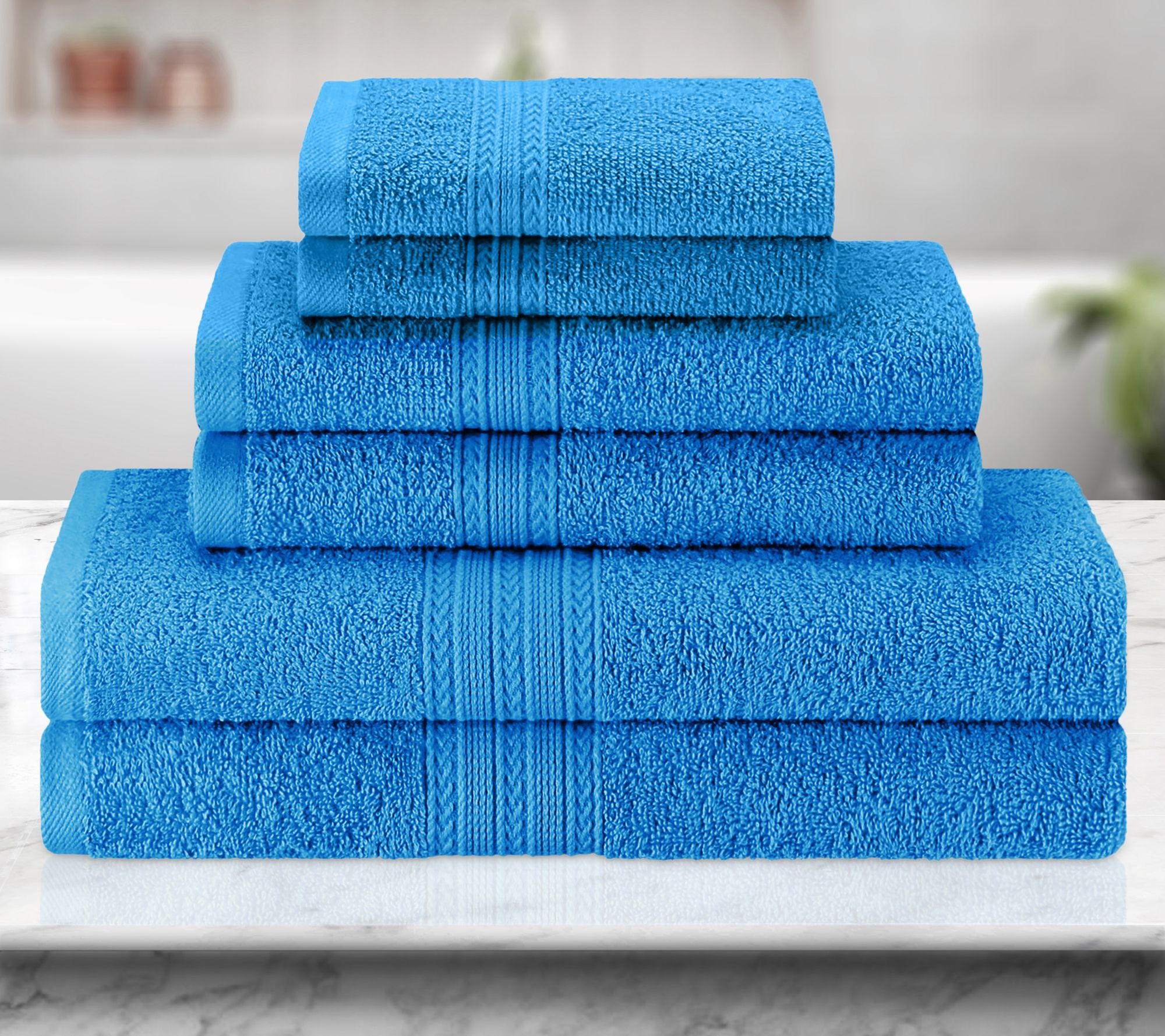 Superior Cotton 6-Piece Solid Absorbent Towel Set