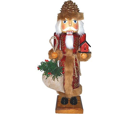 14" Pinecone Outdoorsman Santa Nutcracker by Santa's Workshop