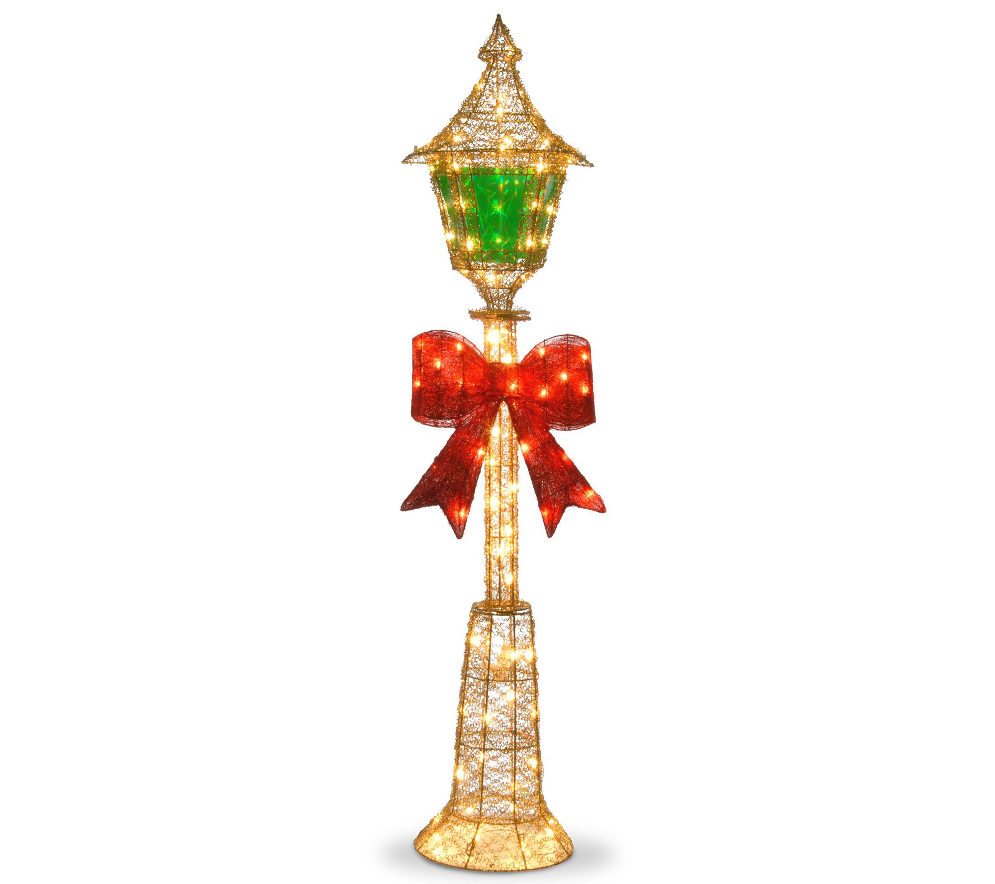 Pre-Lit 60" Gold Wire Lamp Post