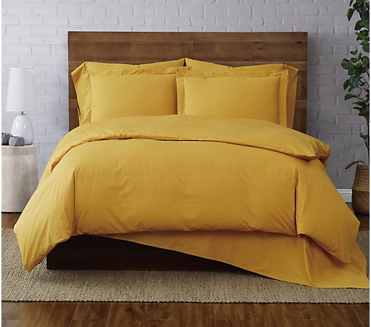 Brooklyn Loom Solid Cotton Percale King Duvet Set