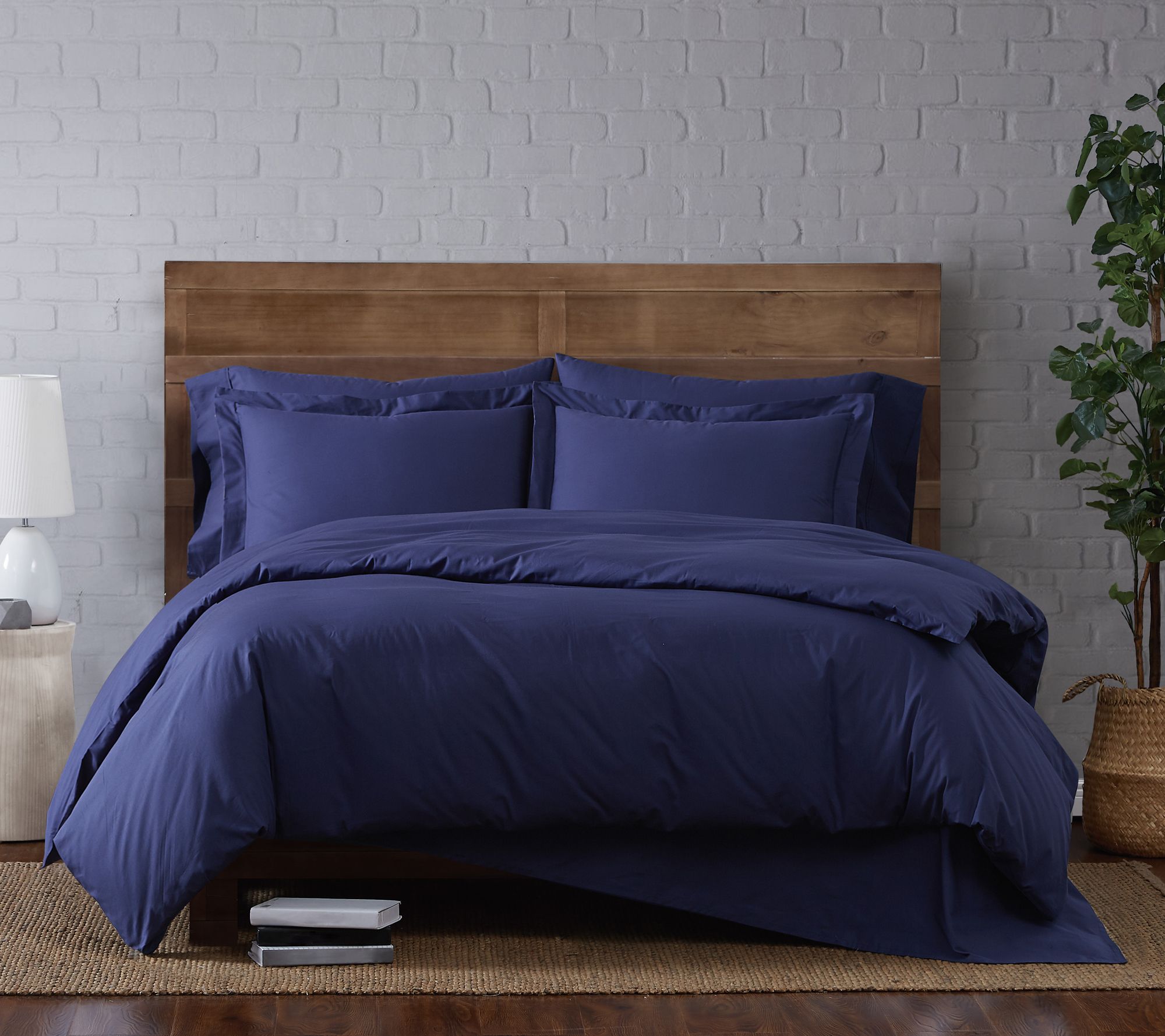 Brooklyn Loom Solid Cotton Percale King Duvet Set