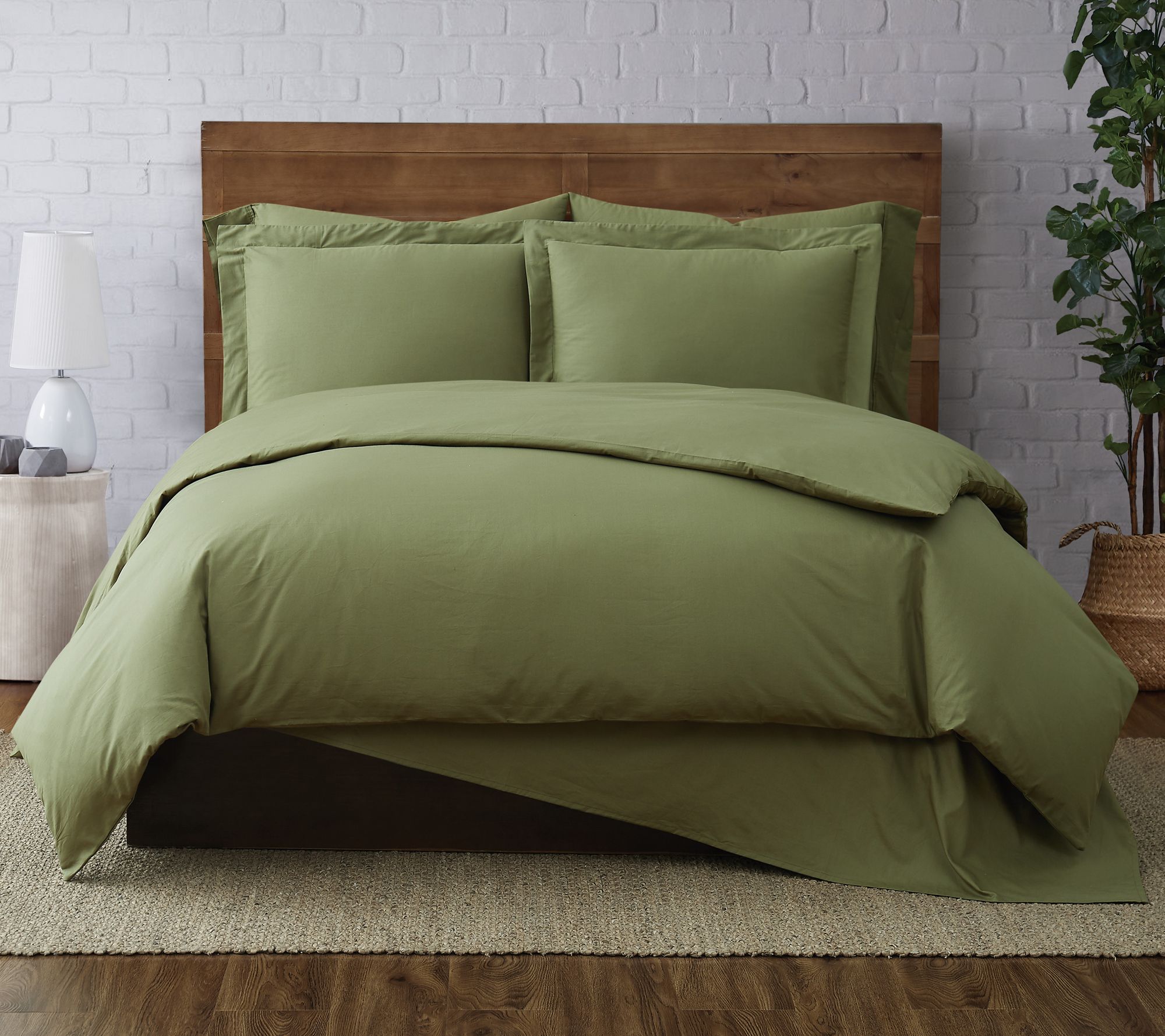 Brooklyn Loom Solid Cotton Percale King Duvet Set