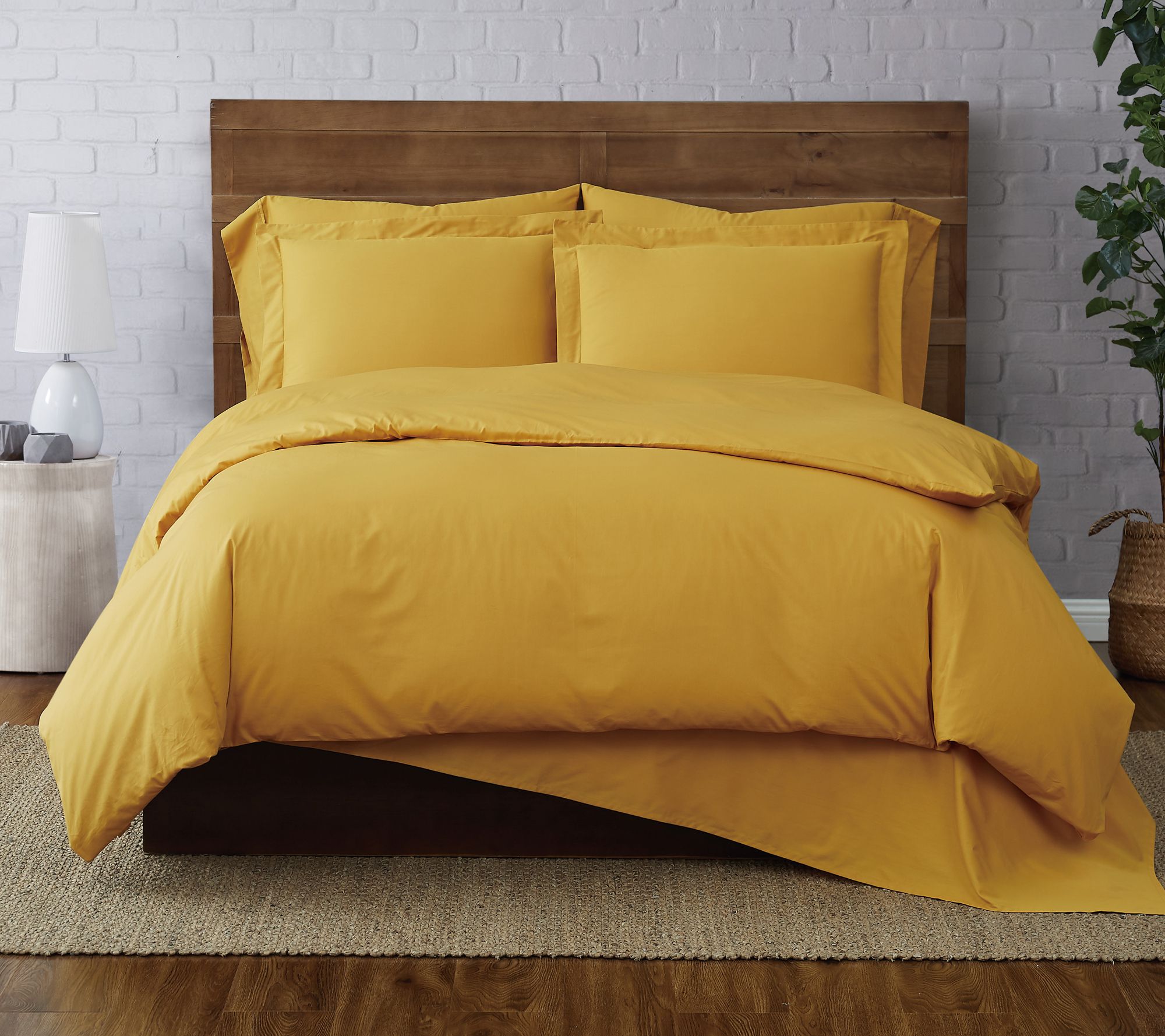 Brooklyn Loom Solid Cotton Percale King Duvet Set