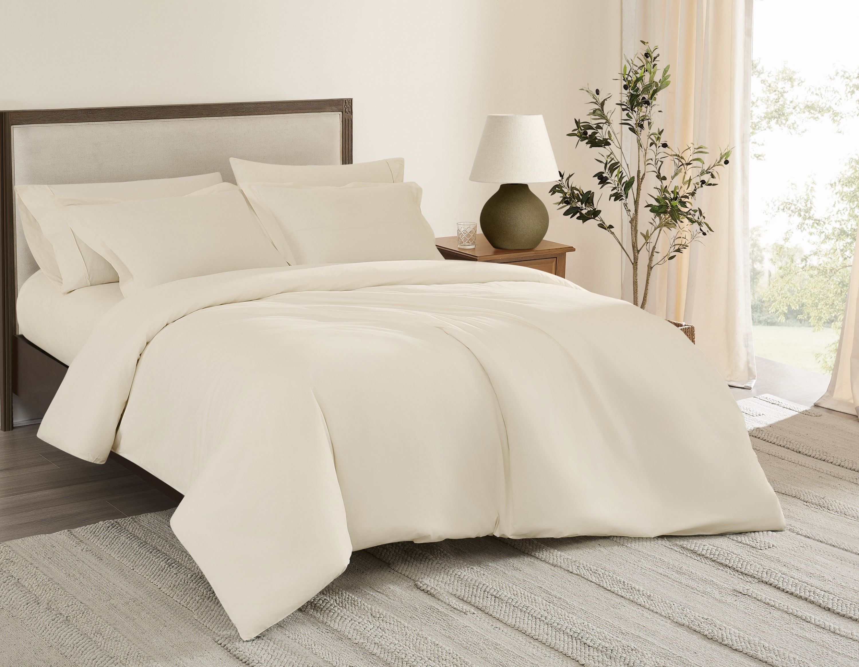 Brooklyn Loom Solid Cotton Percale King Duvet Set