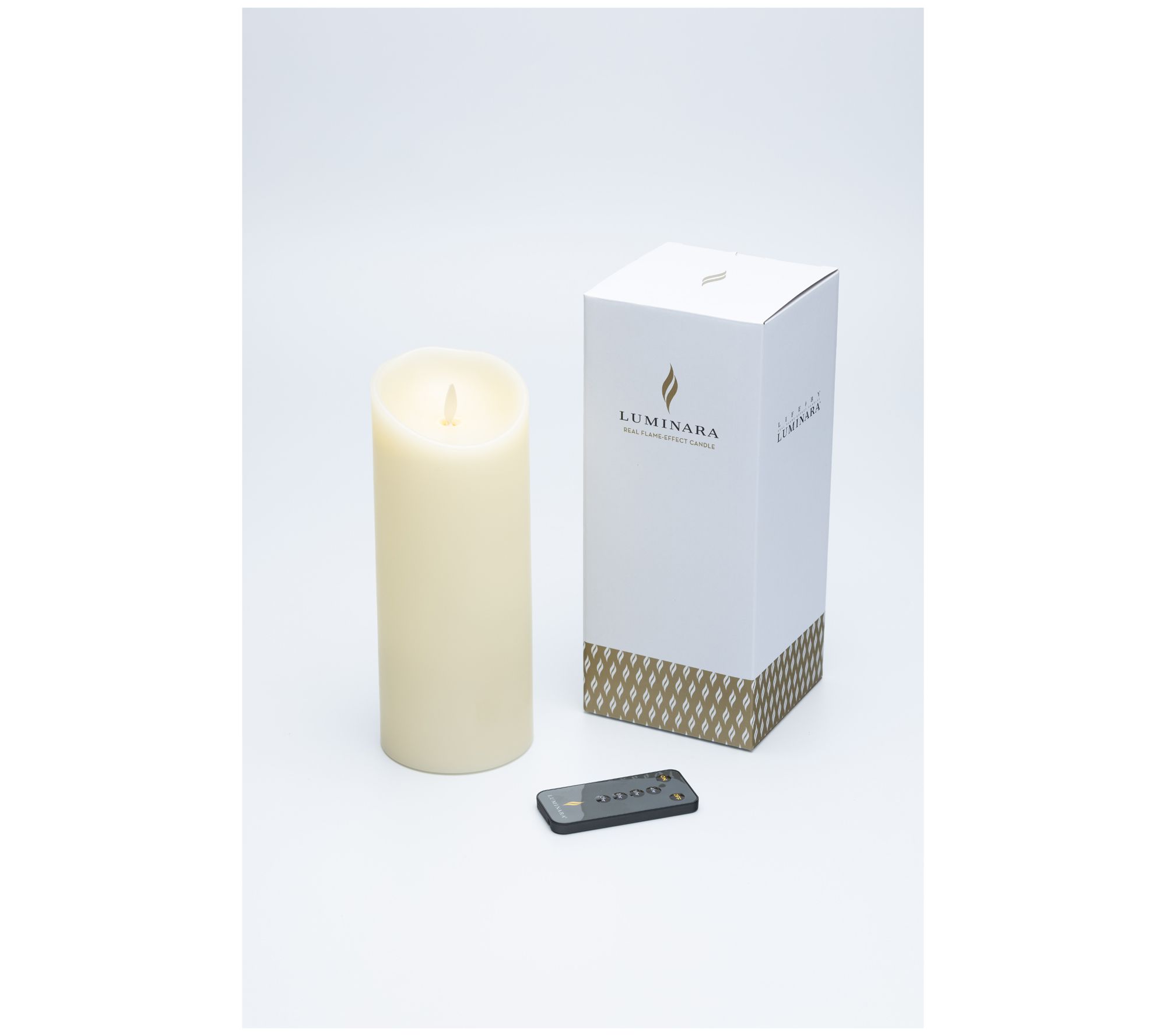 Luminara 9" Unscented Wax Flameless Candle & Re mote Control