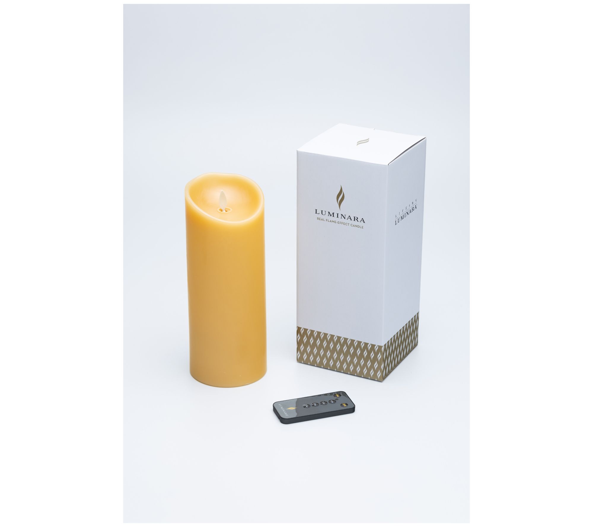 Luminara 9" Unscented Wax Flameless Candle & Re mote Control