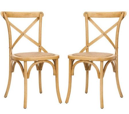 Set of 2 Soild Oakwood Construction Crossback Chairs
