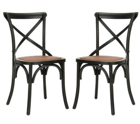 Set of 2 Soild Oakwood Construction Crossback Chairs
