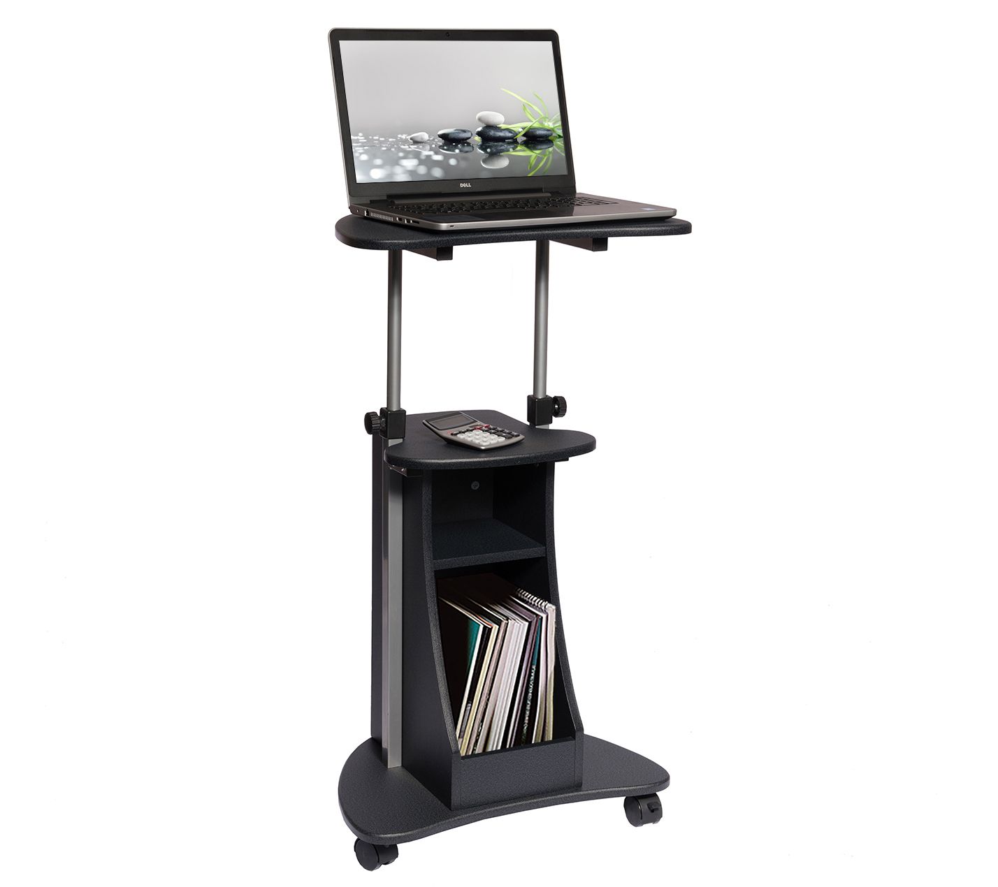 Techni Mobili Sit-to-Stand Rolling AdjustableLaptop Cart - QVC.com