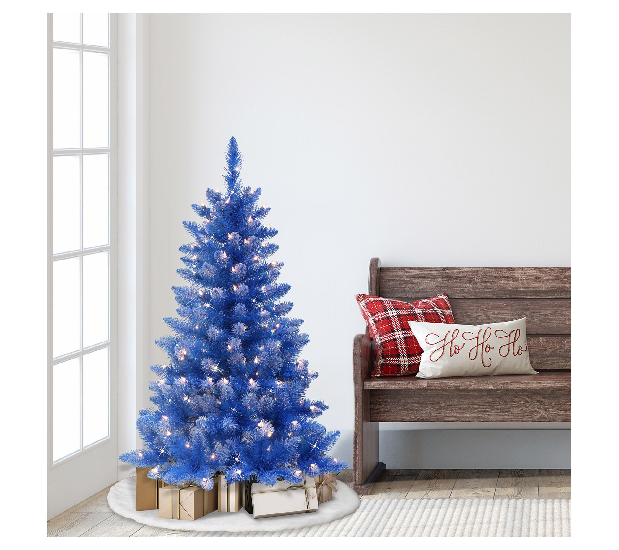 Puleo International 4' Pre-Lit Fashion Blue Christmas Tree - QVC.com