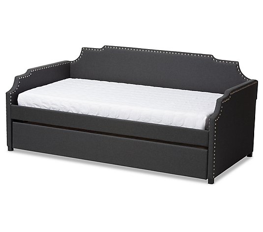 Ally Modern and Contemporary Fabric UpholsteredDaybed Trundle