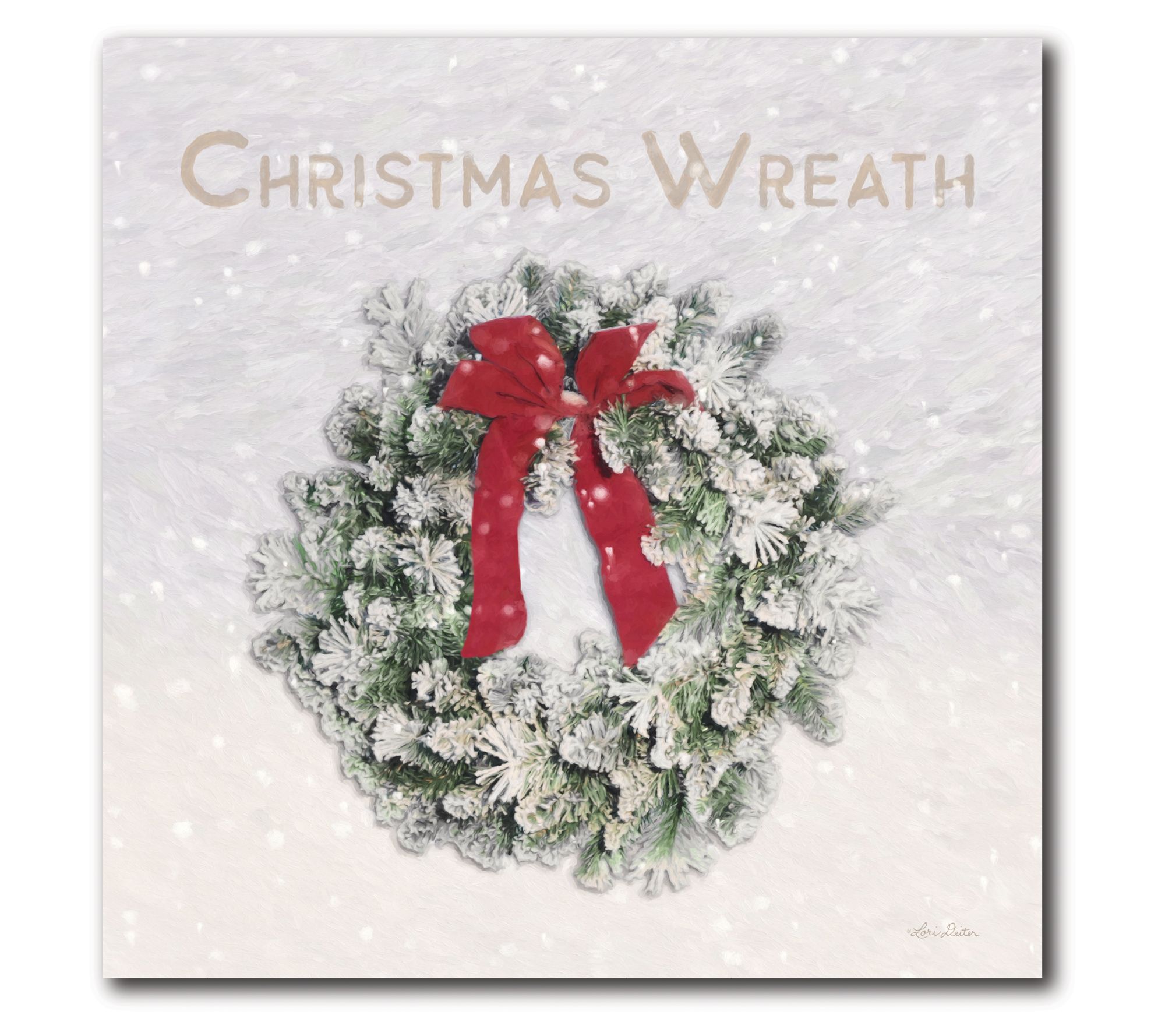 Courtside Market Christmas Wreath 16x16 Canvas Wall Art
