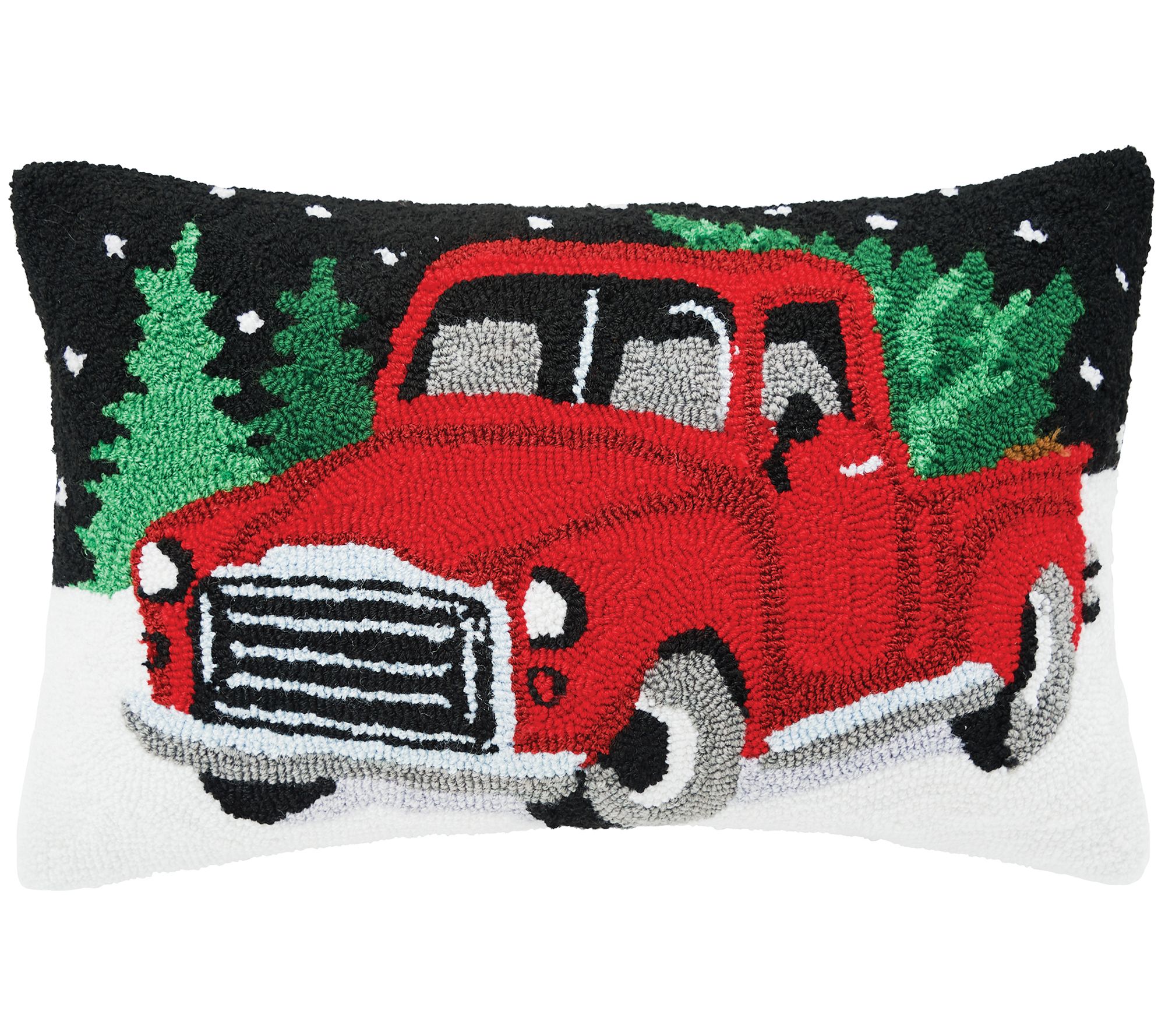 C&F Home Snowy Truck Hooked Throw Pillow