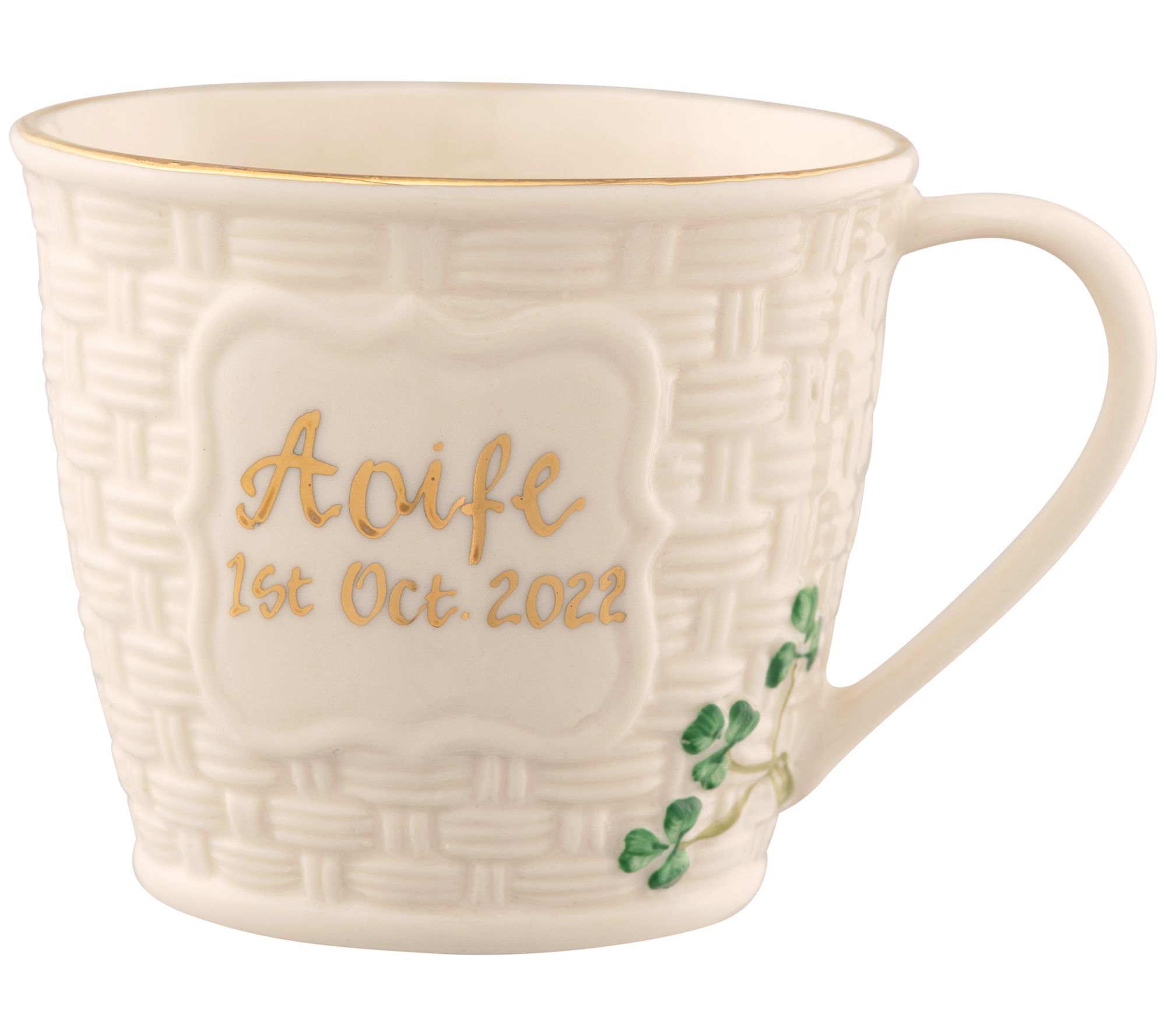 Belleek Pottery Shamrock Keepsake Baby Cup