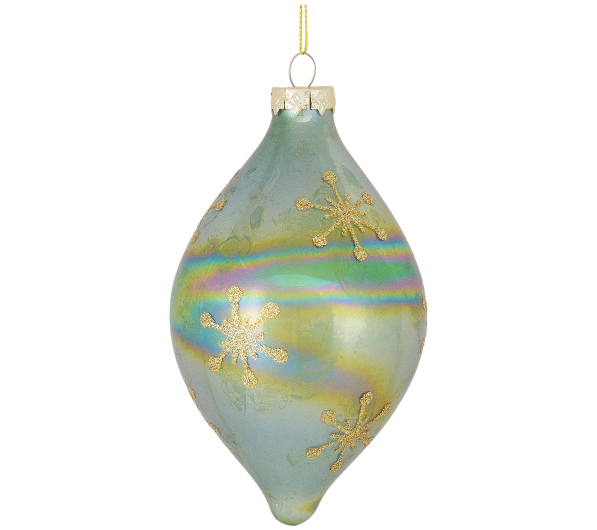 Melrose Iridescent Glass Snowflake Ornament (Set of 6) - QVC.com