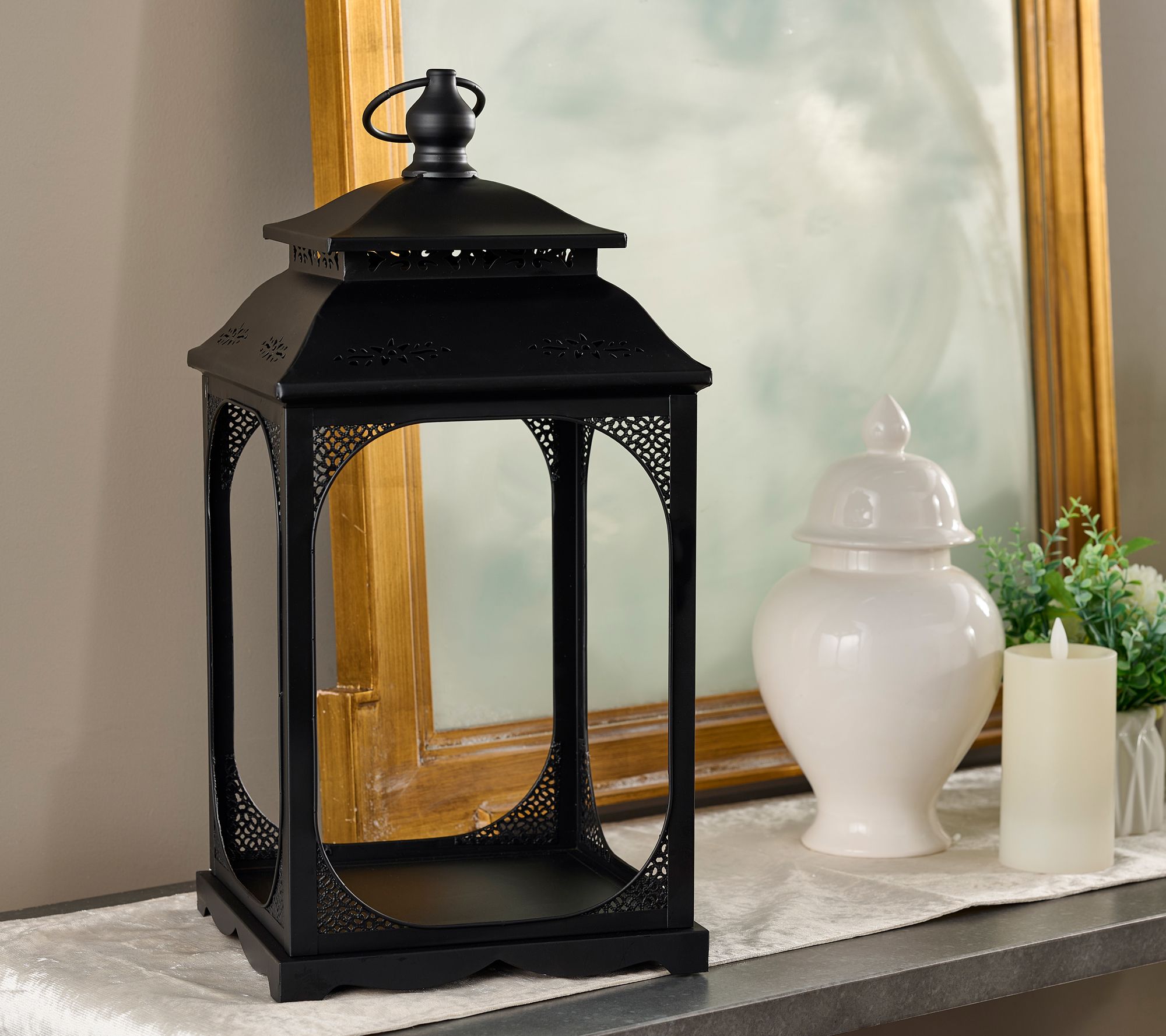 "As Is" 20" x 10" Open Concept Metal Lantern by Valerie