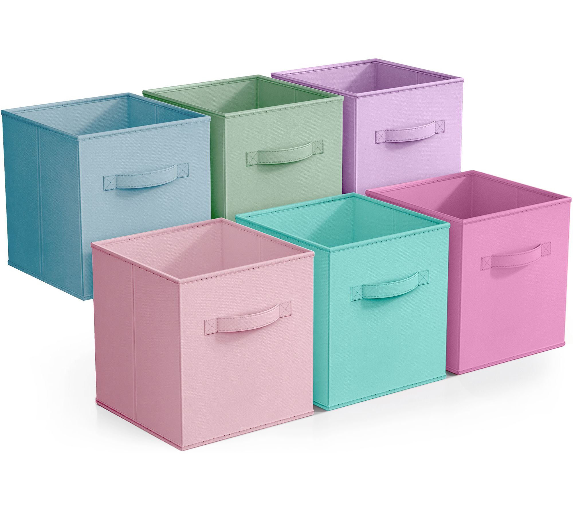 Sorbus 6 Pack 11 Inch Pastel Storage Cubes withHandles