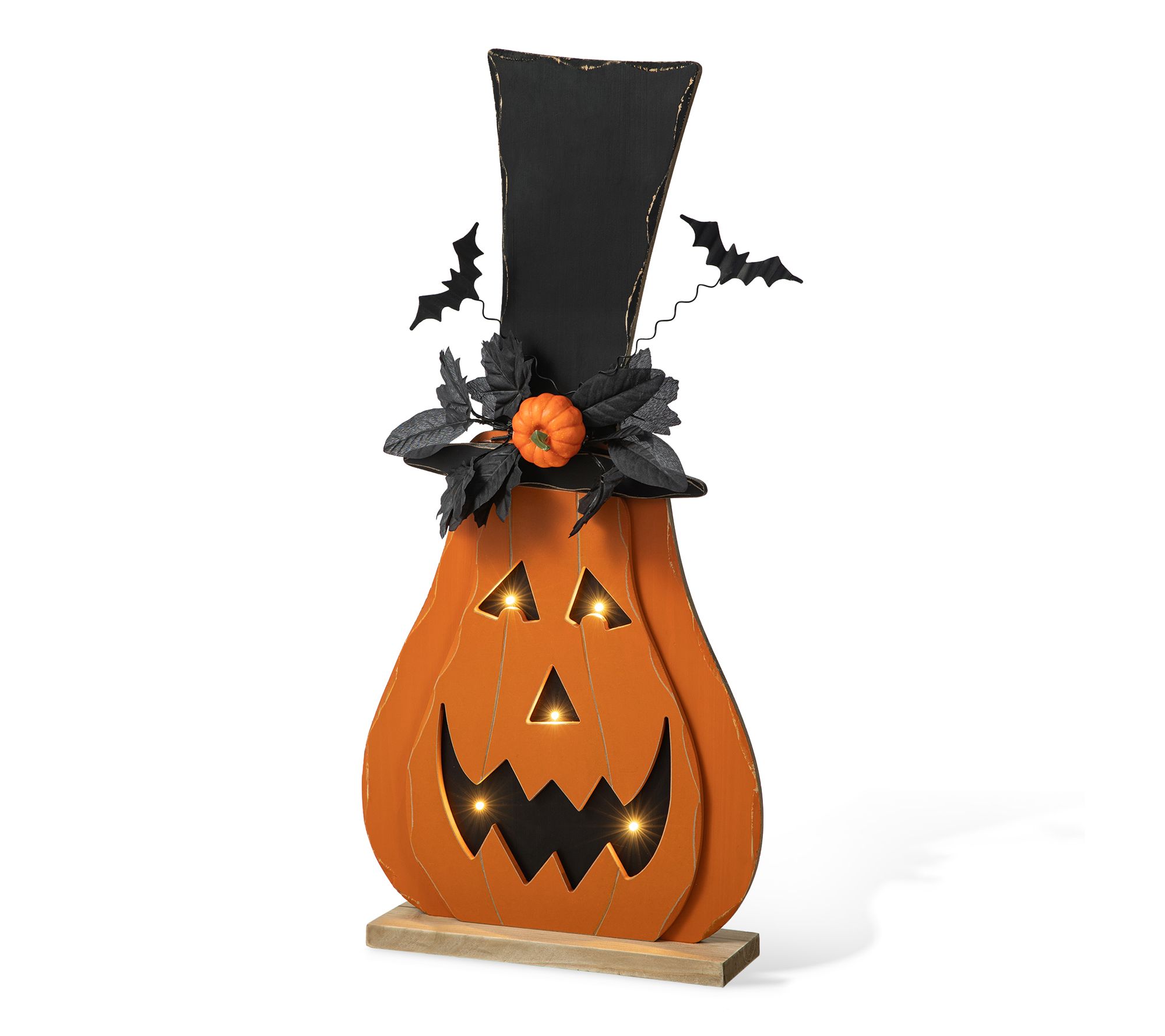 Glitzhome 29.5"H Halloween Lighted JackOLantern Porch Decor