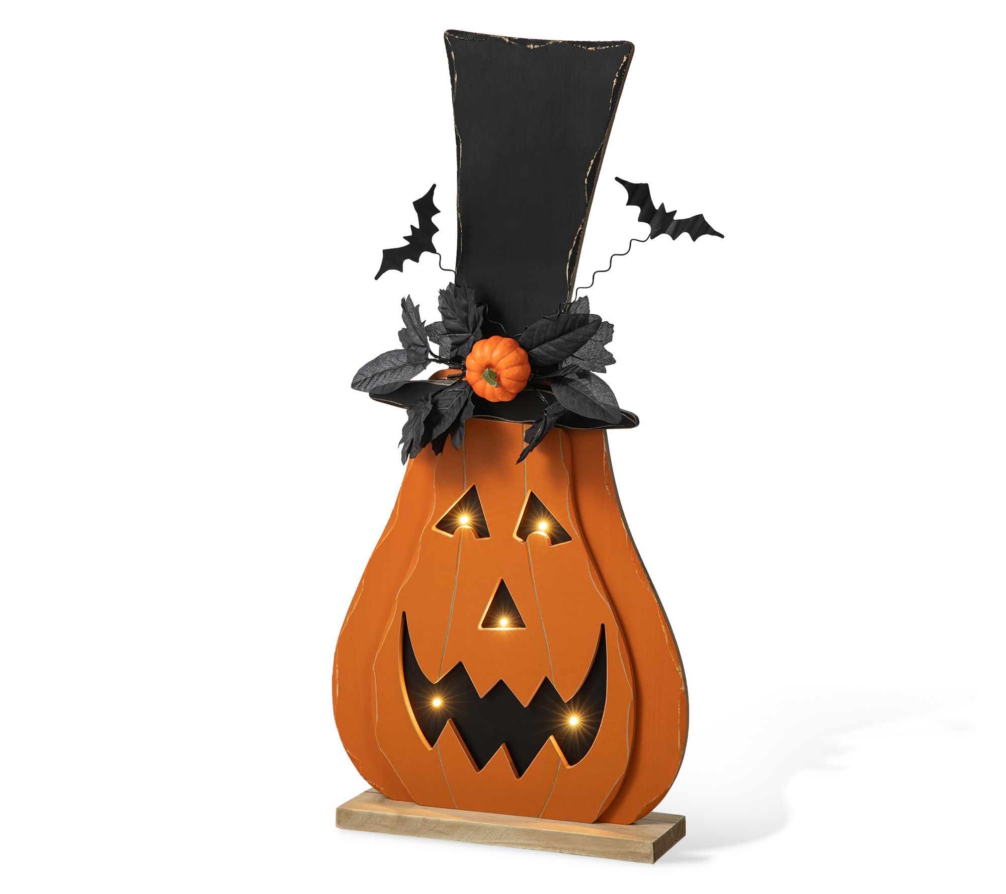 Glitzhome 29.5"H Halloween Lighted Jack-O-Lantern Porch Decor
