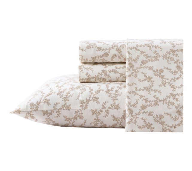 Laura Ashley Victoria Beige Twin Sheet Set