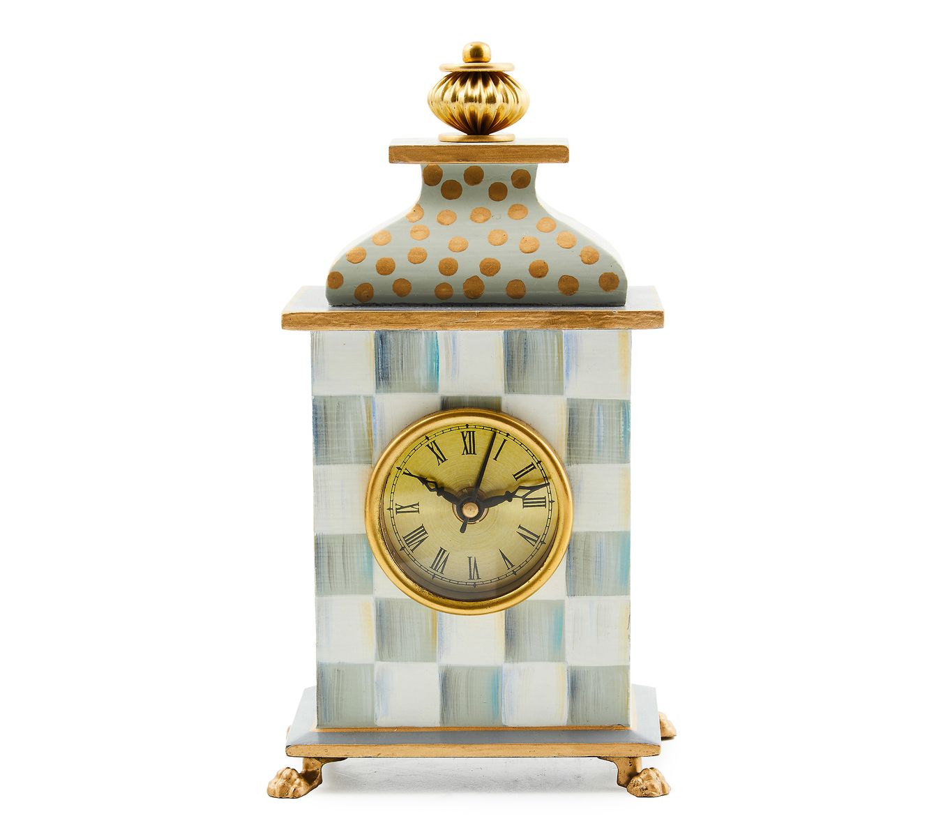 MacKenzie-Childs Sterling Check Desk Clock