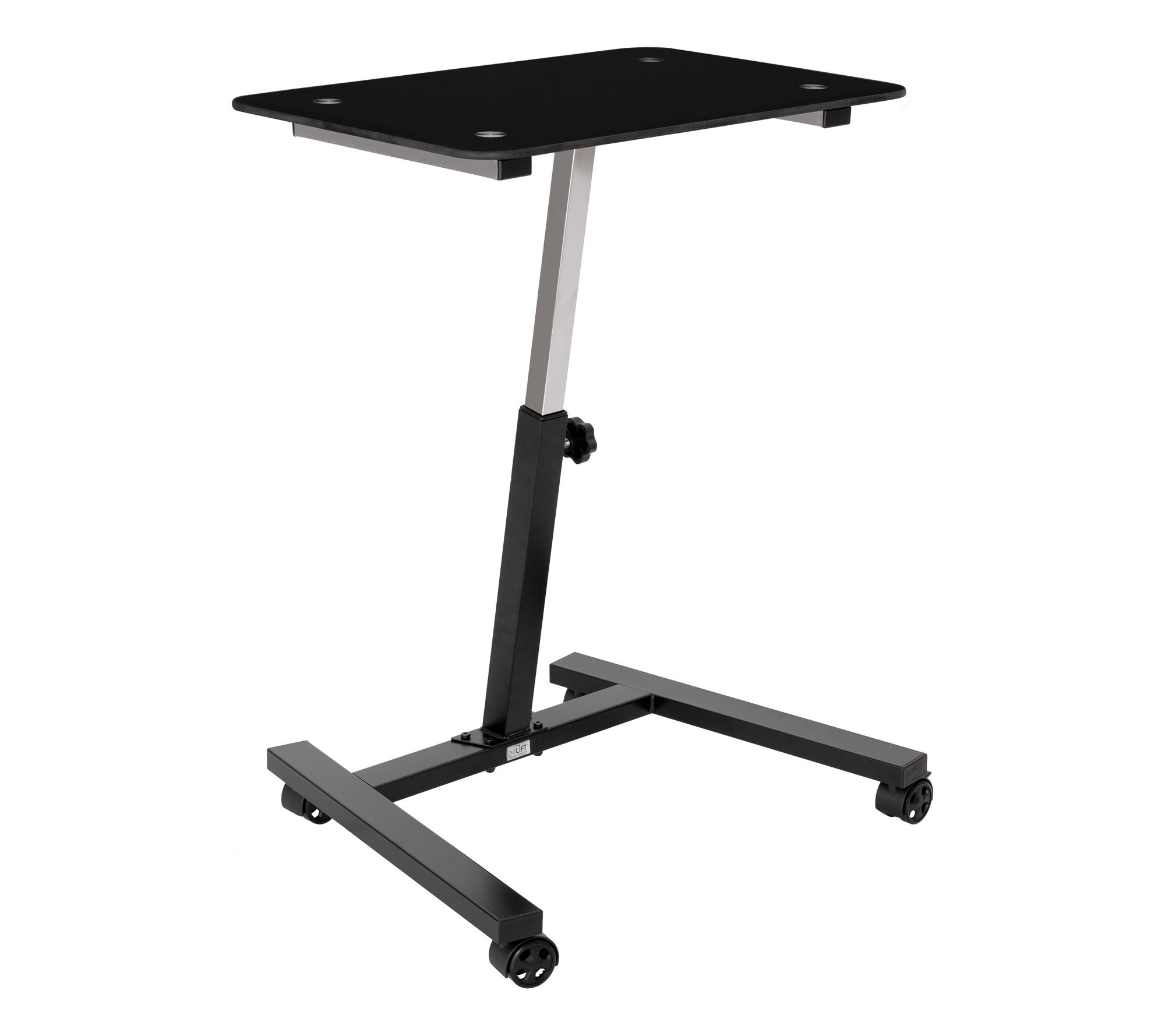 Seville airLIFT 23.6 in Glass Height Adjustable Mobile Desk