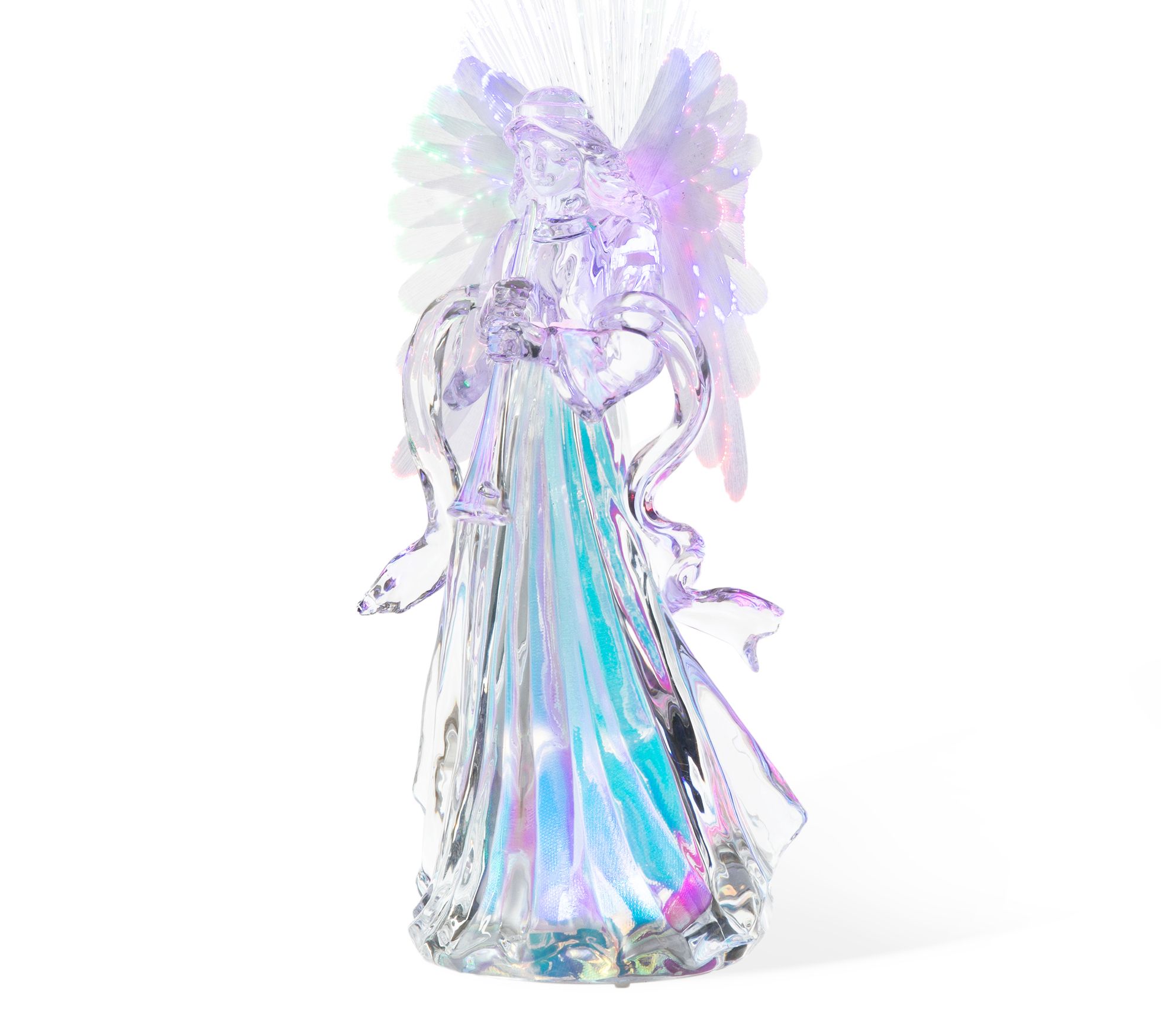 Glitzhome 12"H LED Color Changing Lighted AngelFigurine