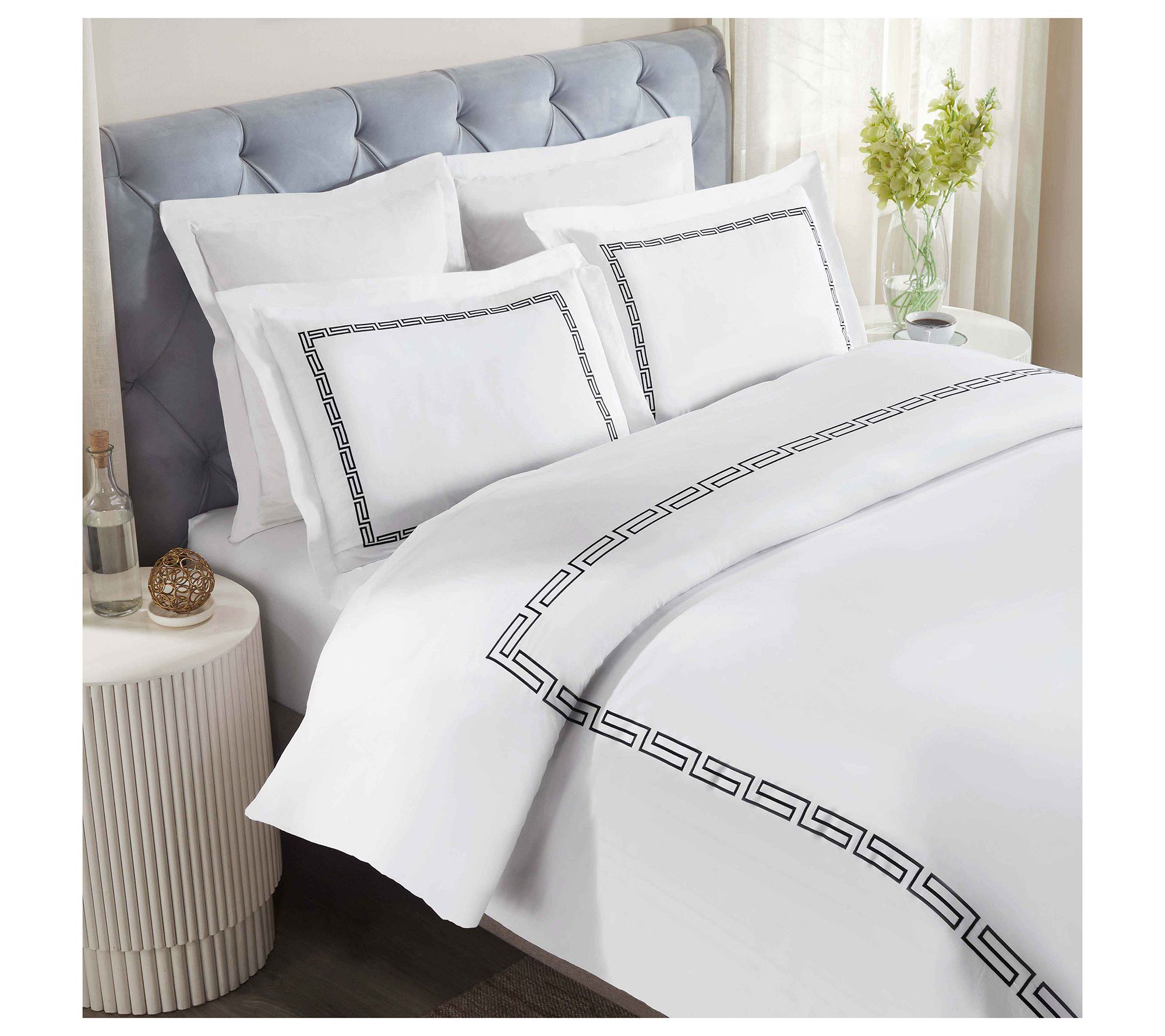 Superior Riverton Cotton Duvet Cover Set, Full/Queen