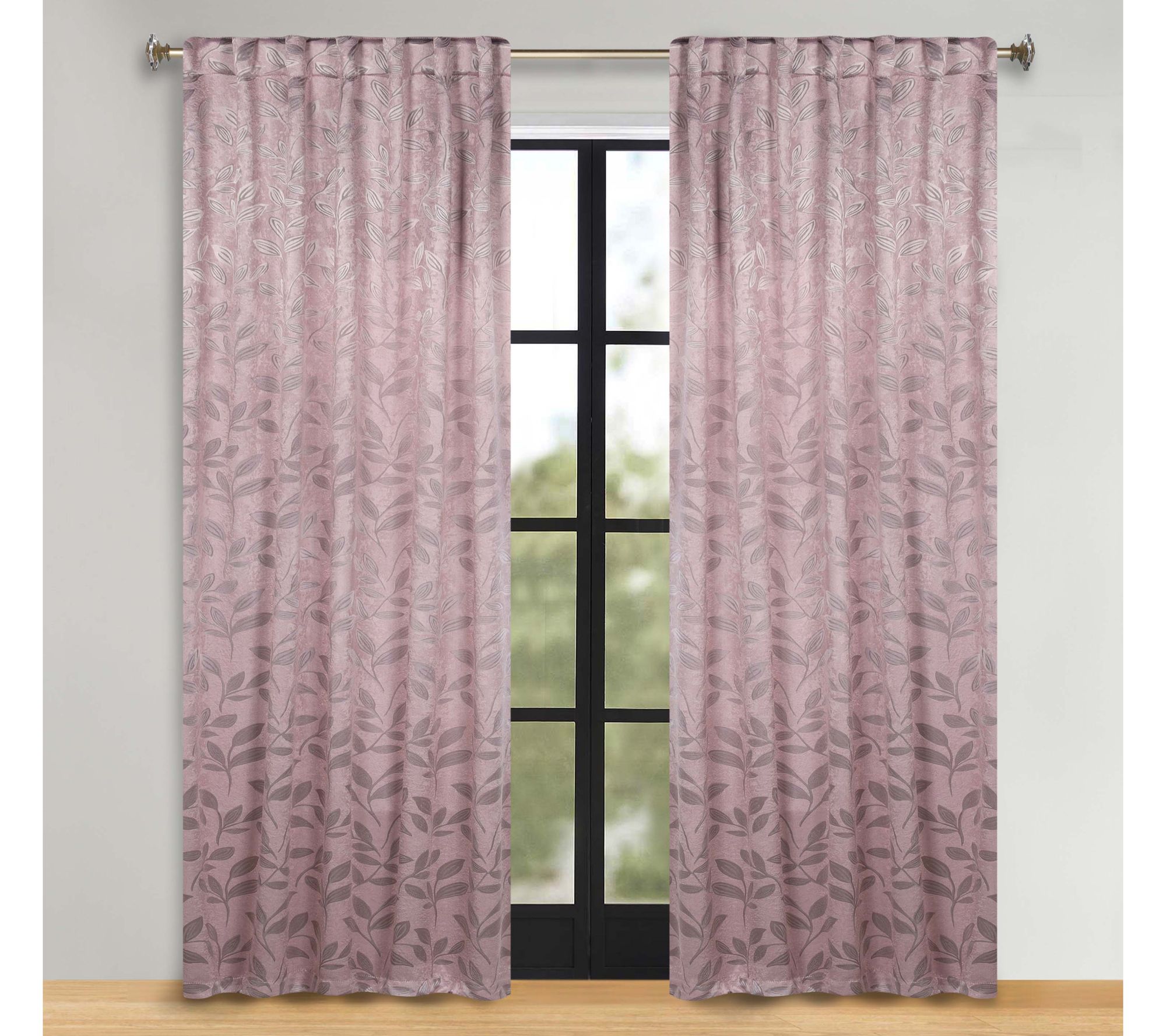 Superior Leaves Room Darkening Curtains with Ba ck Tabs, 52x84