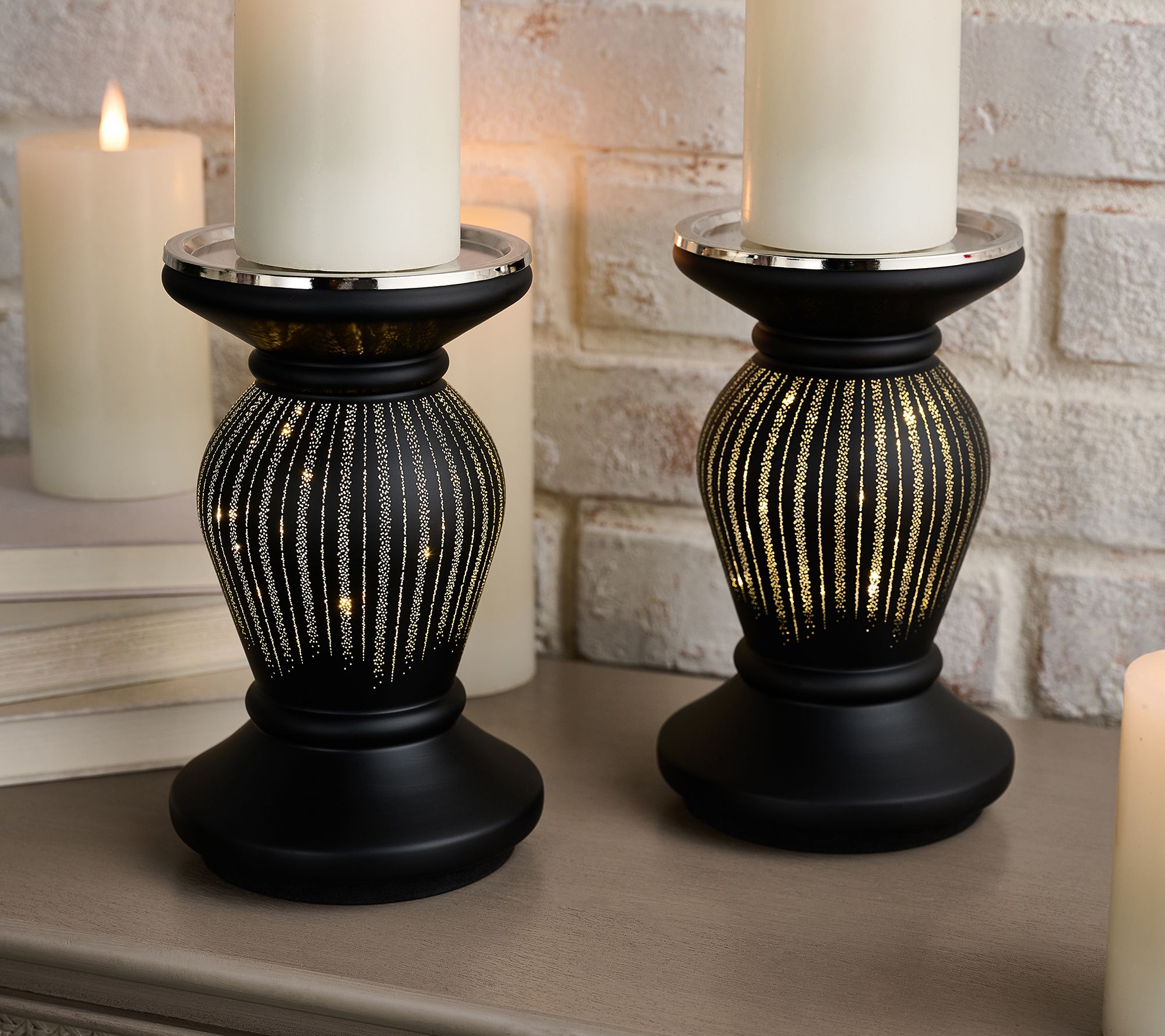 Set of 2 (8.5") Starry Night Pedestals by Valerie