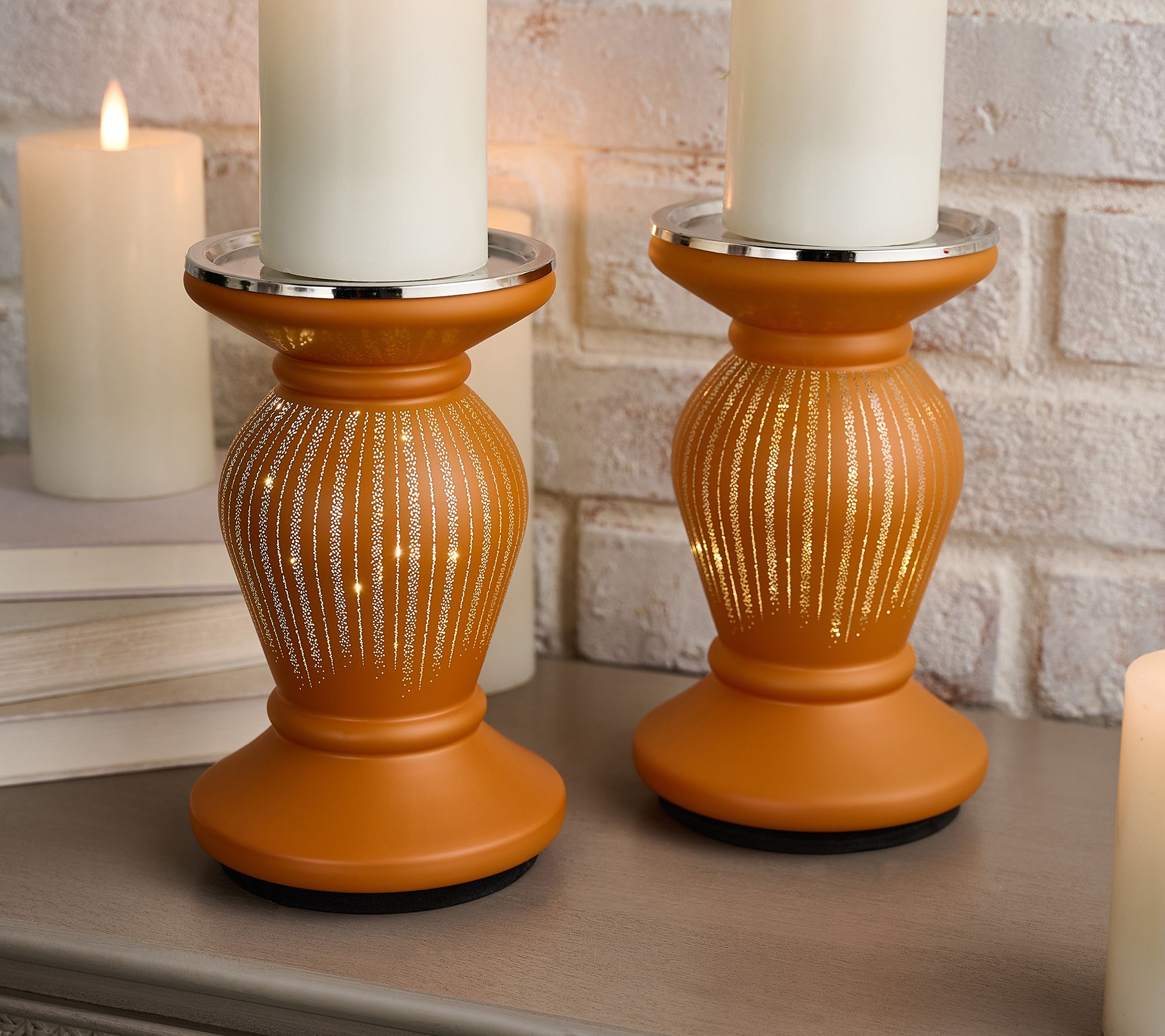 Set of 2 (8.5") Starry Night Pedestals by Valerie