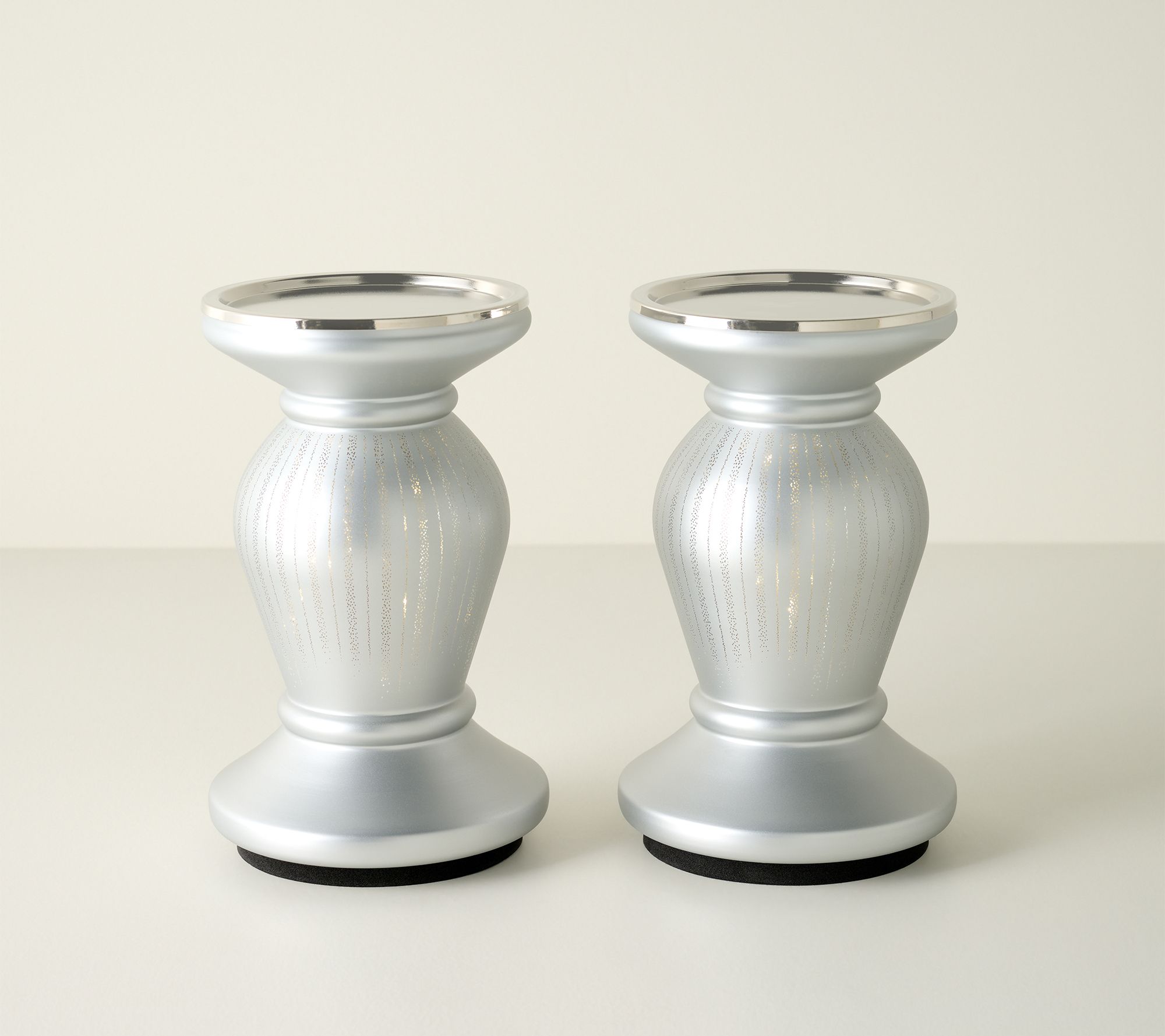 Set of 2 (8.5") Illuminated Starry Night Pedestals by Valerie
