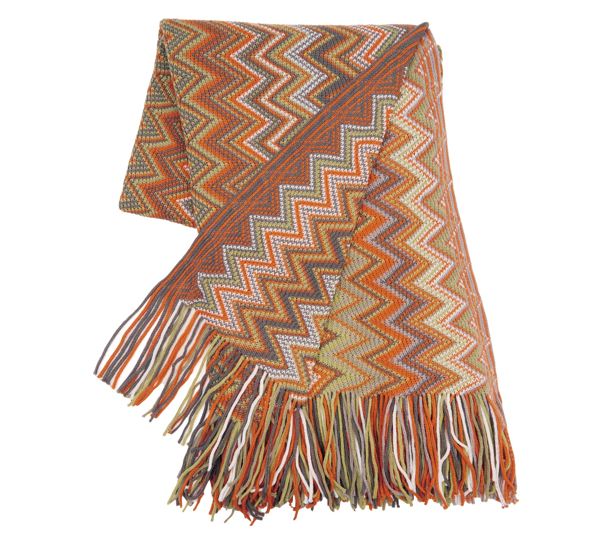 Zig Zag Sedona Tassel Throw Blanket  by Valerie