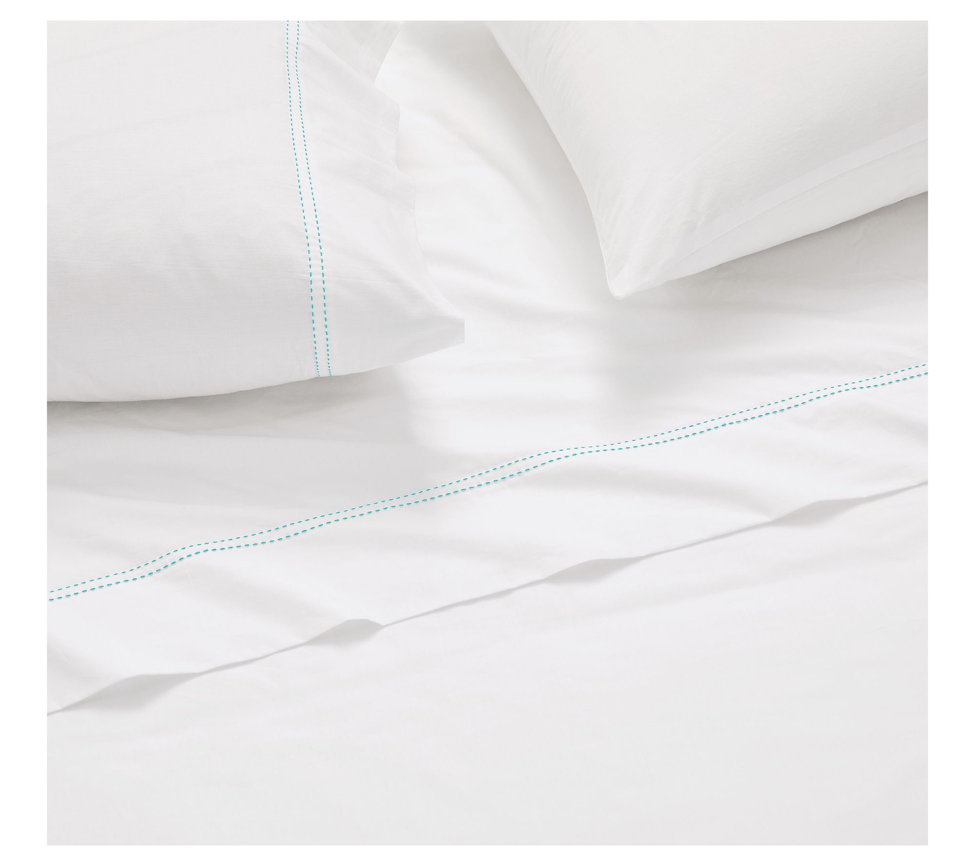 SCOUT Pick Stitch Cotton Percale King Pillowcase Pair